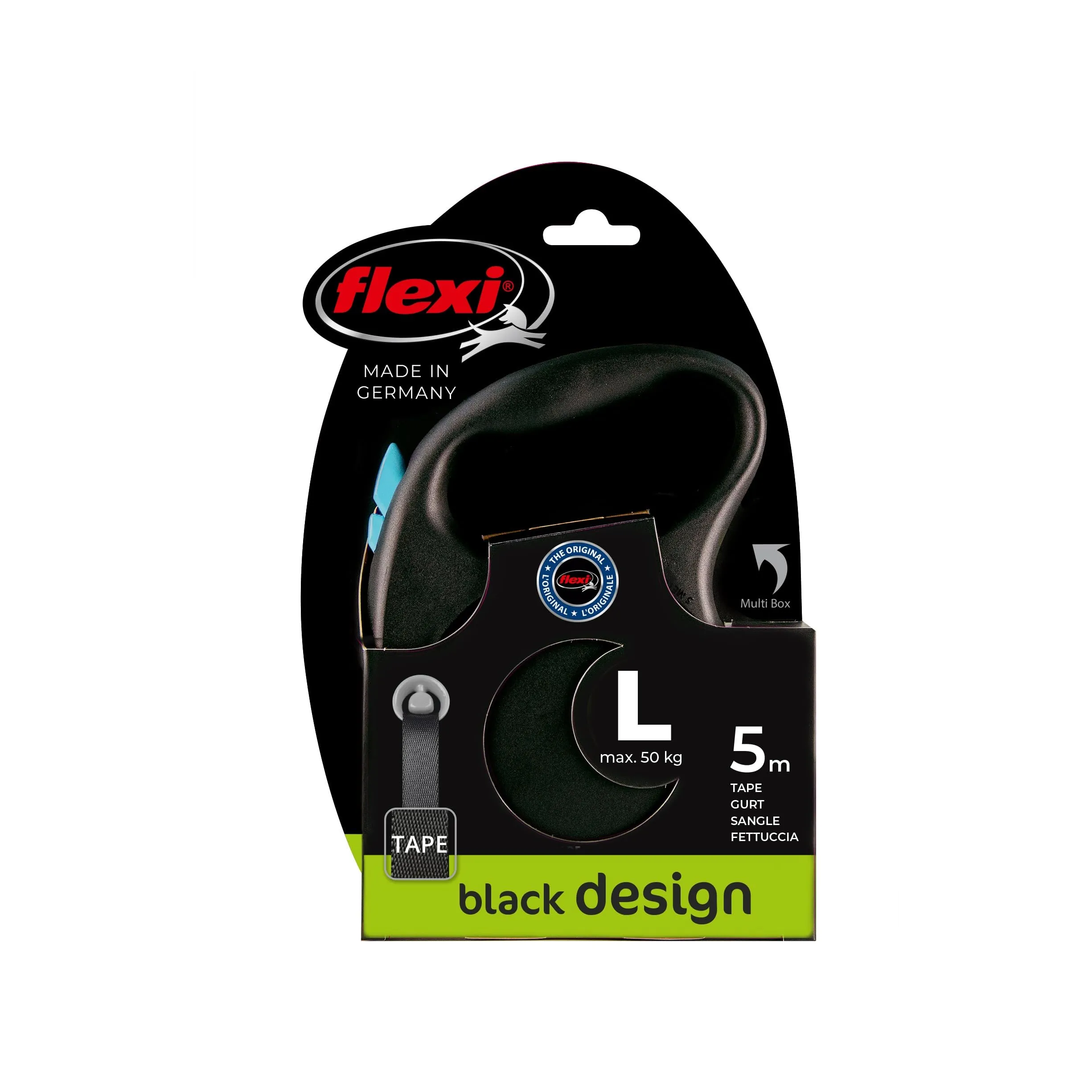 Flexi Avvolgicavo di design, Nero/Blu, L - 5m - immagine 2