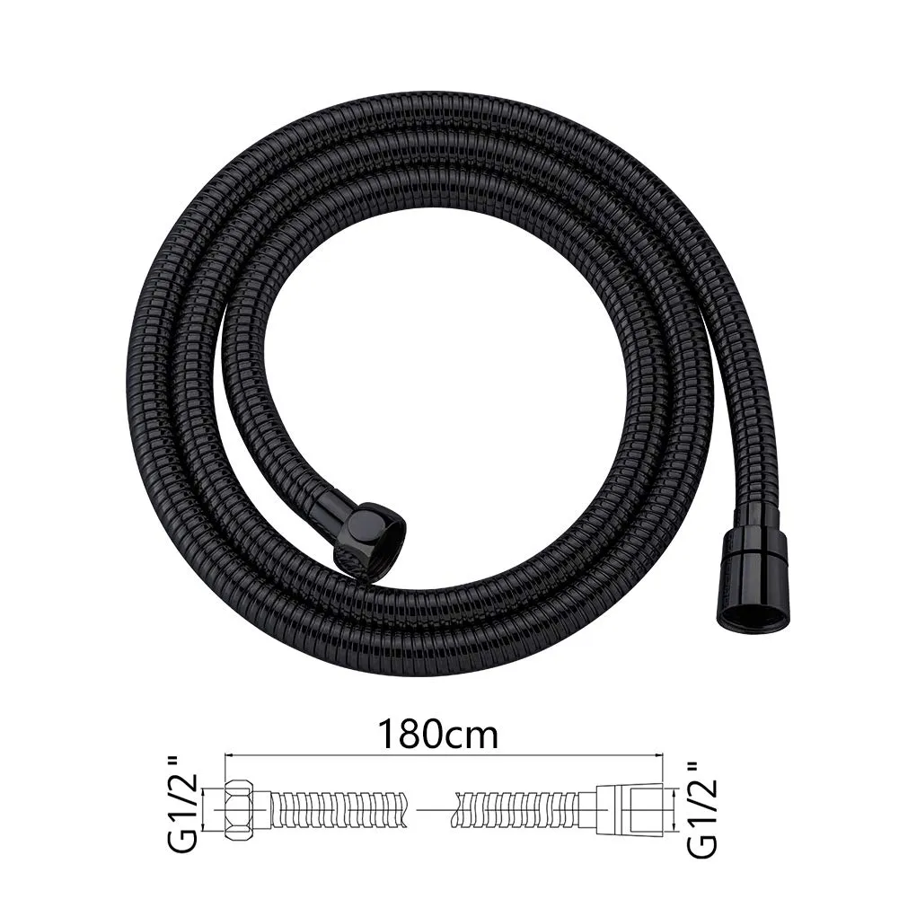 Grifema G851B-18 Flessibile Doccia Tubo Universale Acciaio Nero 1.8 m - immagine 2