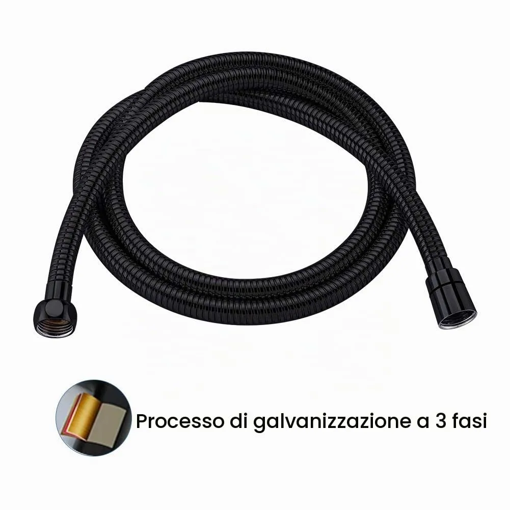 Grifema G851B-18 Flessibile Doccia Tubo Universale Acciaio Nero 1.8 m - immagine 4