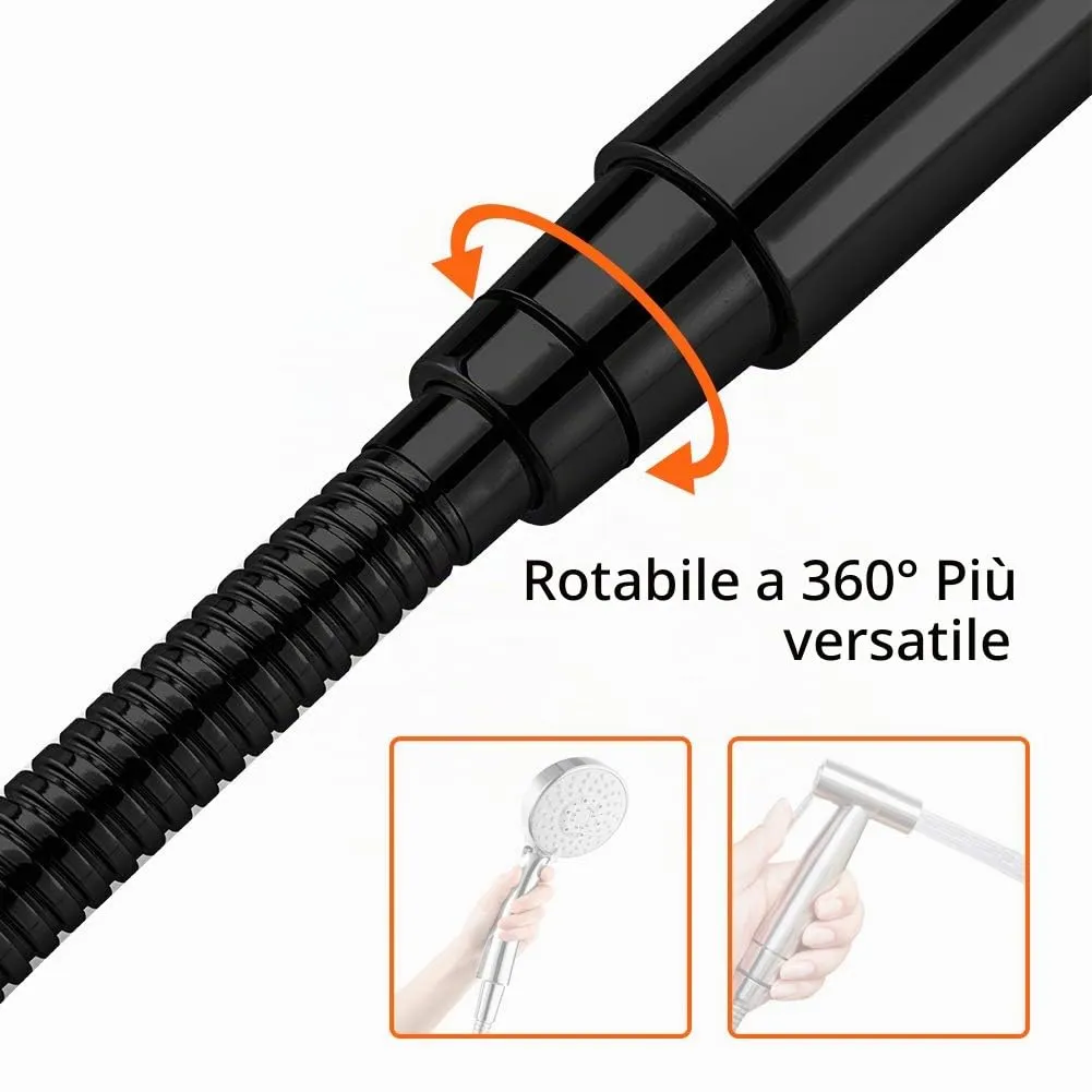 Grifema G851B-18 Flessibile Doccia Tubo Universale Acciaio Nero 1.8 m - immagine 7