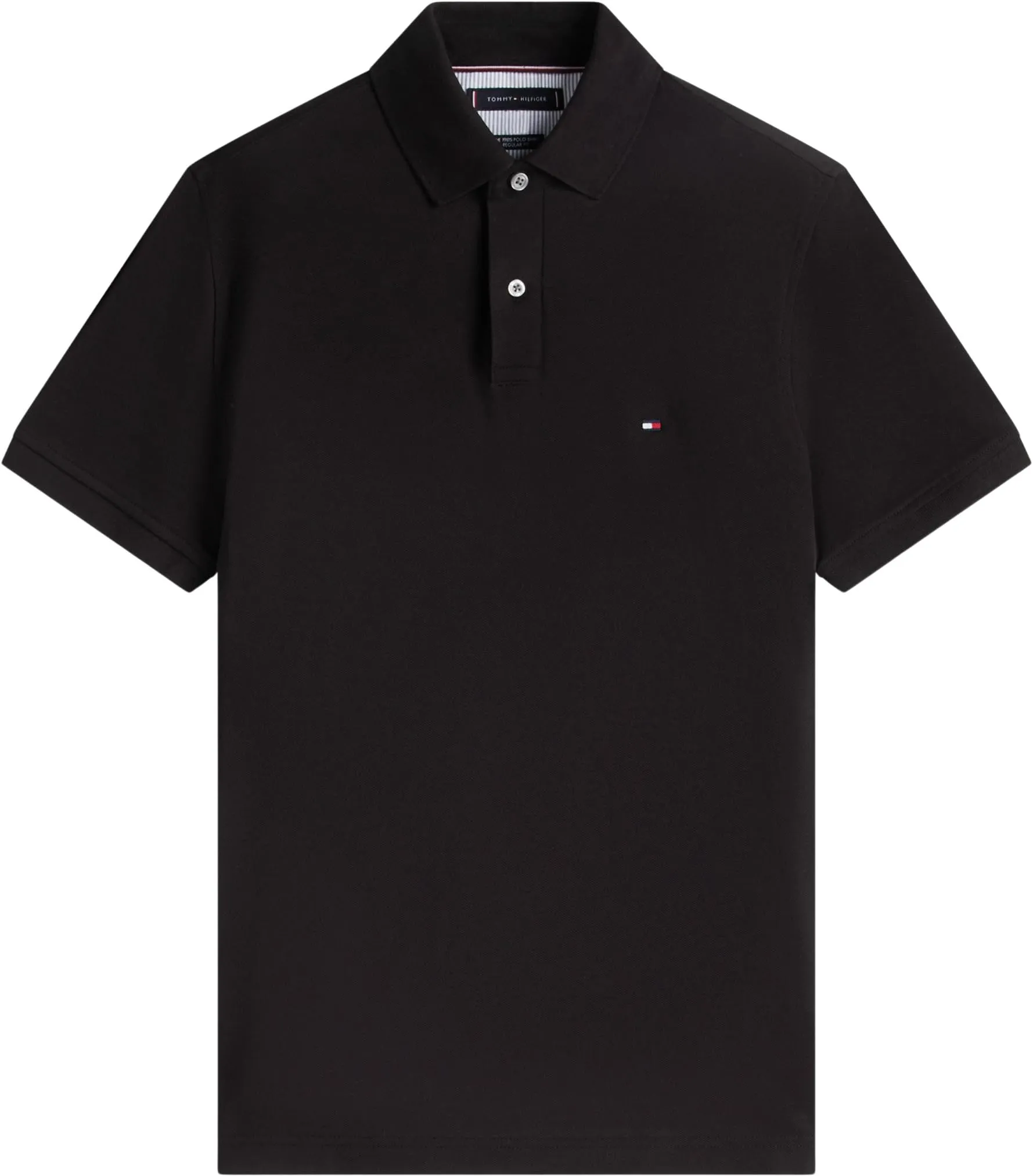 Tommy Hilfiger 1985 Regular Fit Men's Short Sleeve Polo Shirt, Black, S - immagine 6