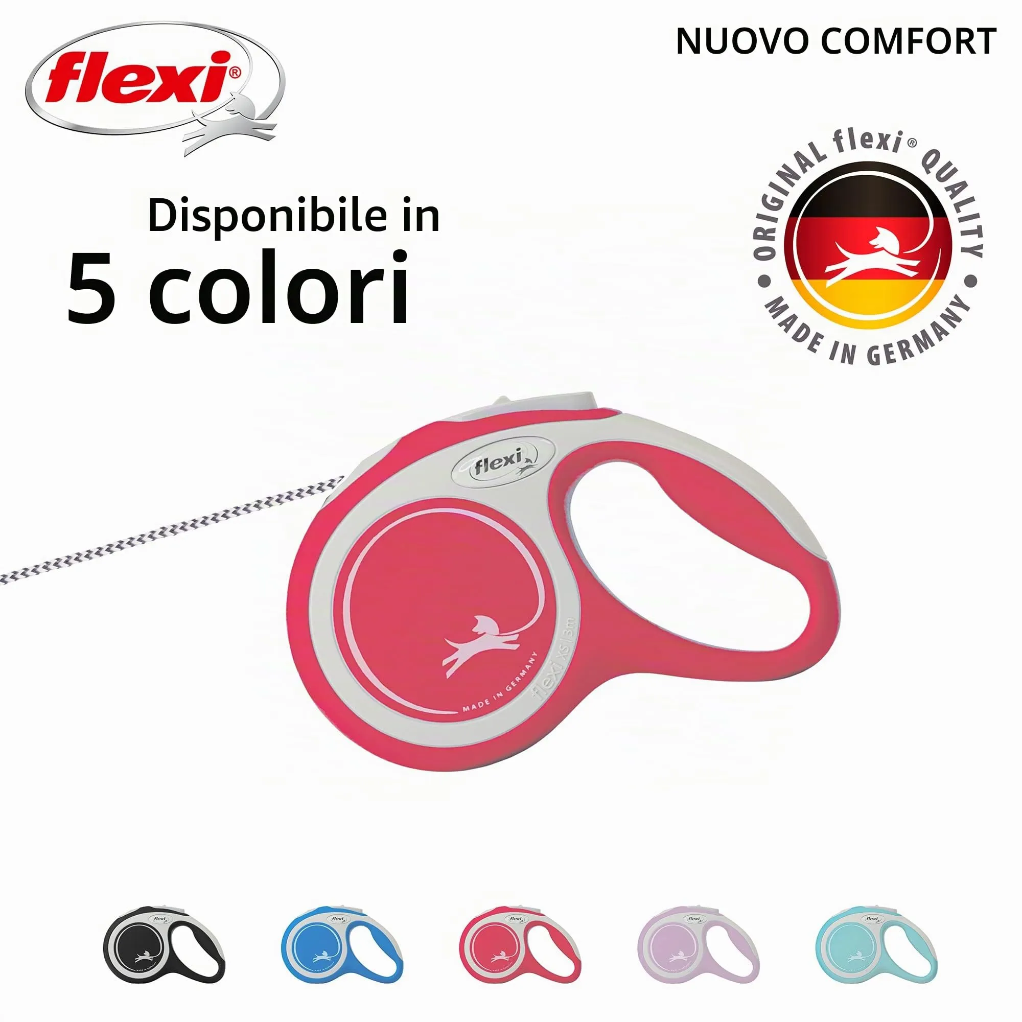 Flexi Guinzaglio per cani estensibile, Rosso, Extra small - immagine 4