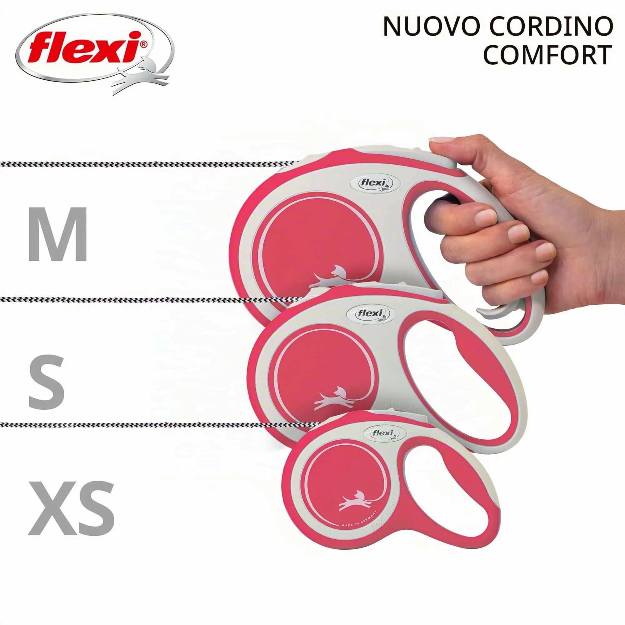 Flexi Guinzaglio per cani estensibile, Rosso, Extra small - immagine 5