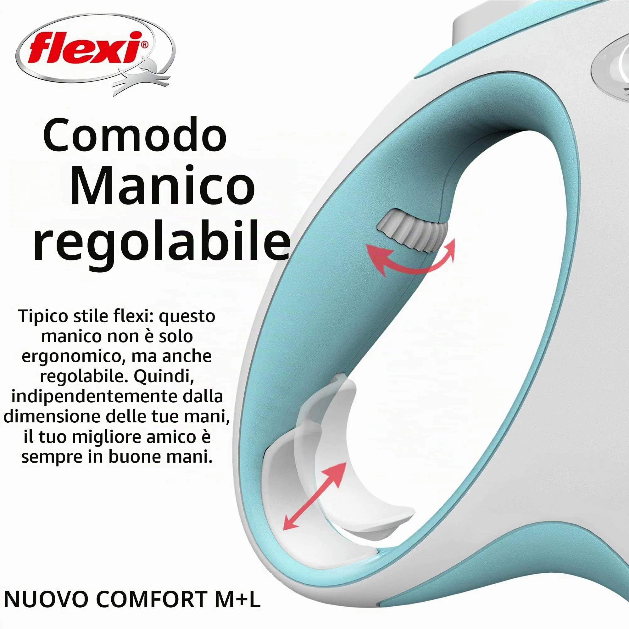 Flexi Comfort Guinzaglio Retrattile - Blu - 250 g - immagine 4