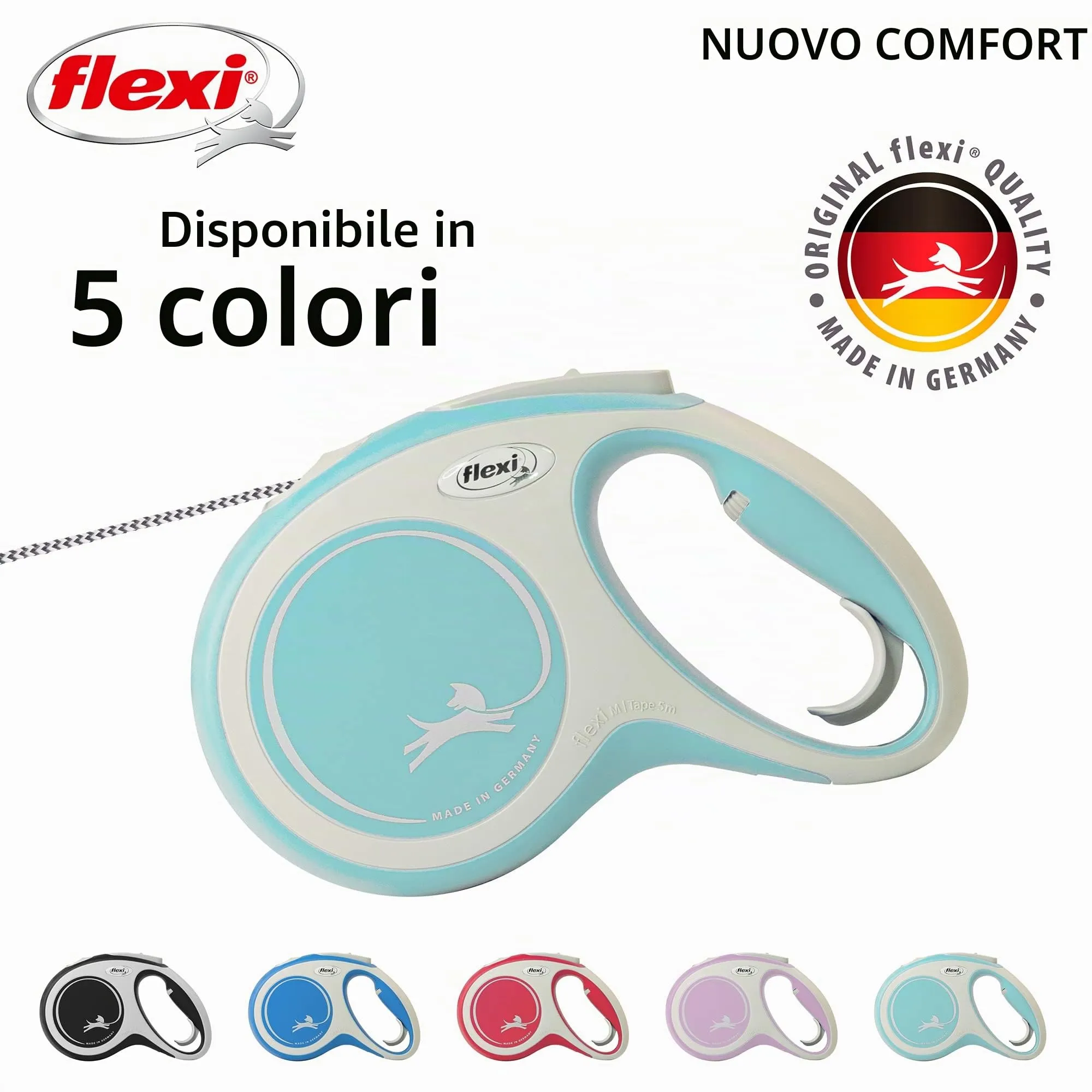 Flexi Comfort Guinzaglio Retrattile - Blu - 250 g - immagine 5