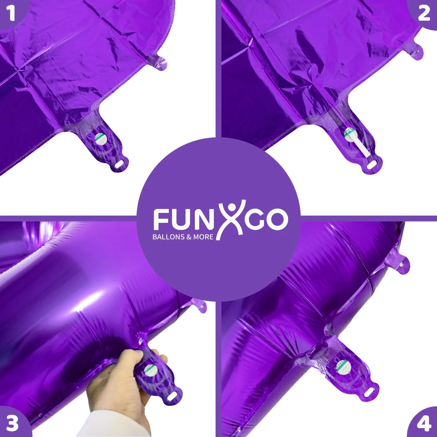 FUNXGO Palloncino Numero 4 Viola - immagine 4