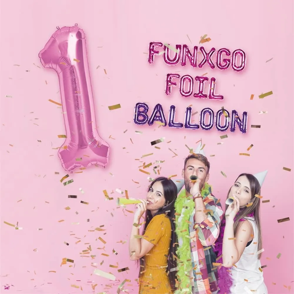 FUNXGO Palloncino Numero 7 Rosa - immagine 5