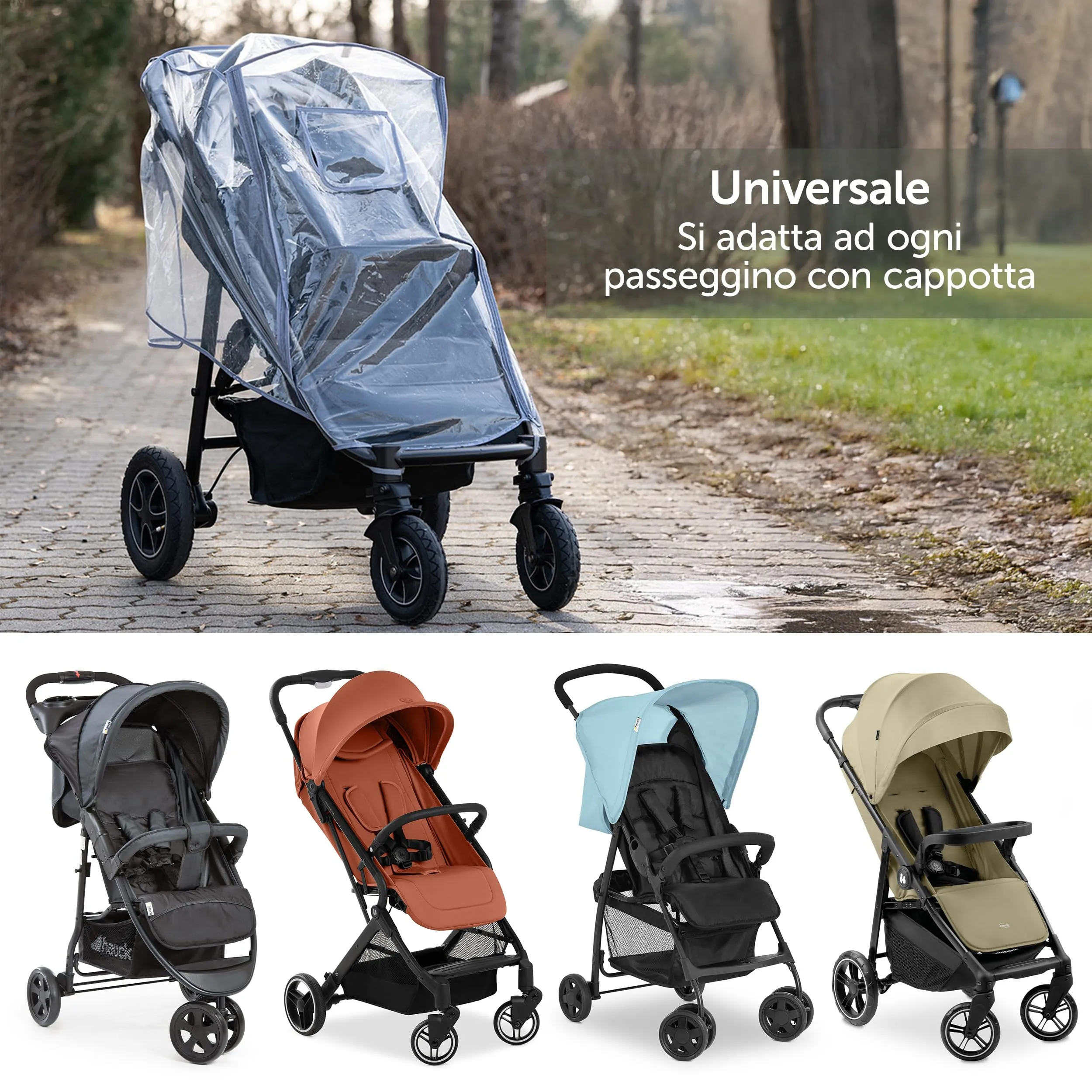 Zamboo Parapioggia Passeggino Universale - Trasparente - immagine 2