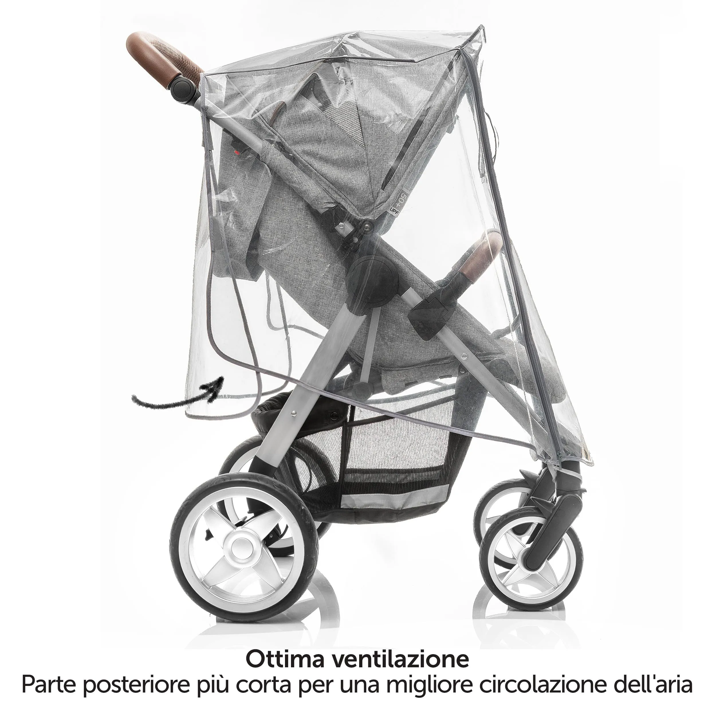 Zamboo Parapioggia Passeggino Universale - Trasparente - immagine 5