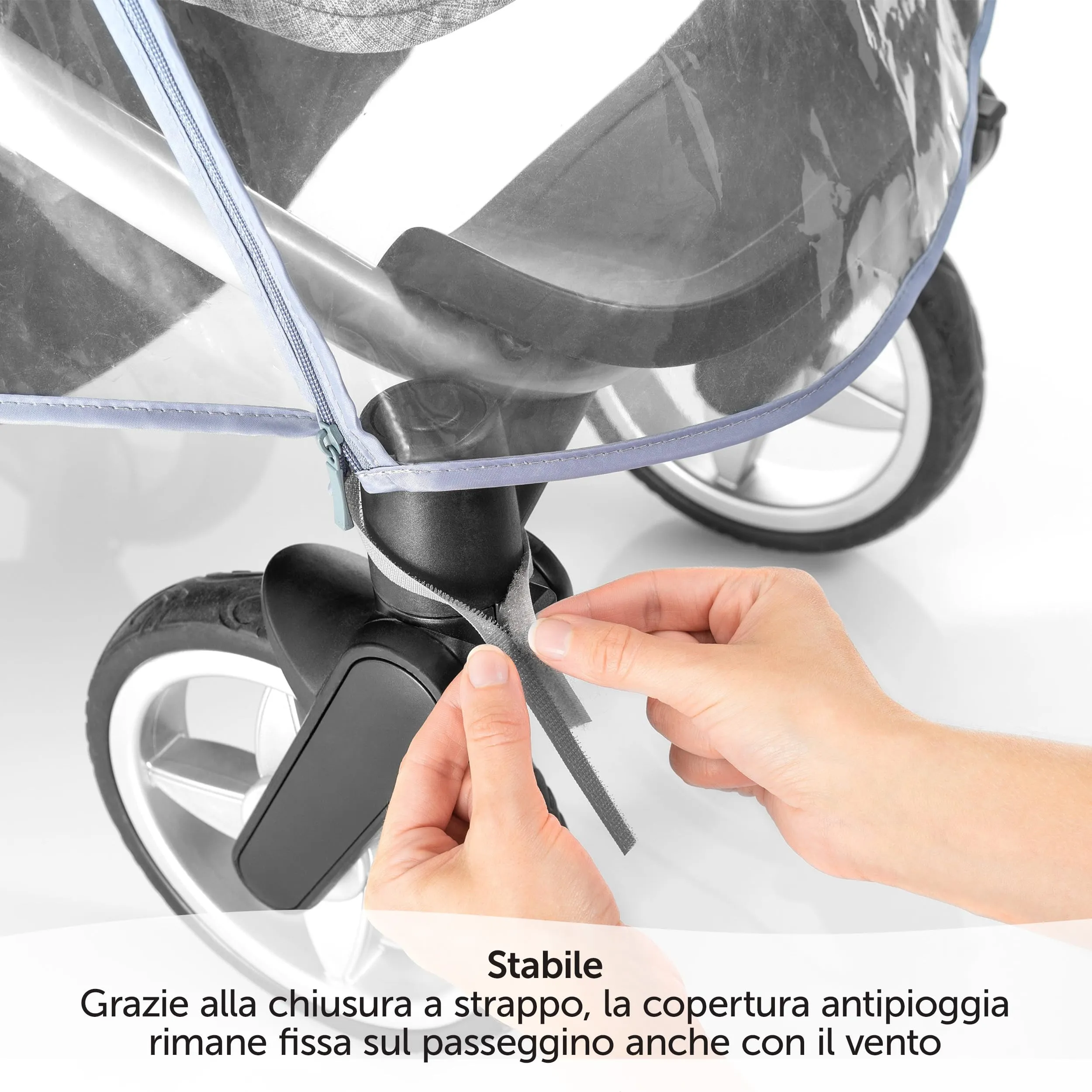 Zamboo Parapioggia Passeggino Universale - Trasparente - immagine 6