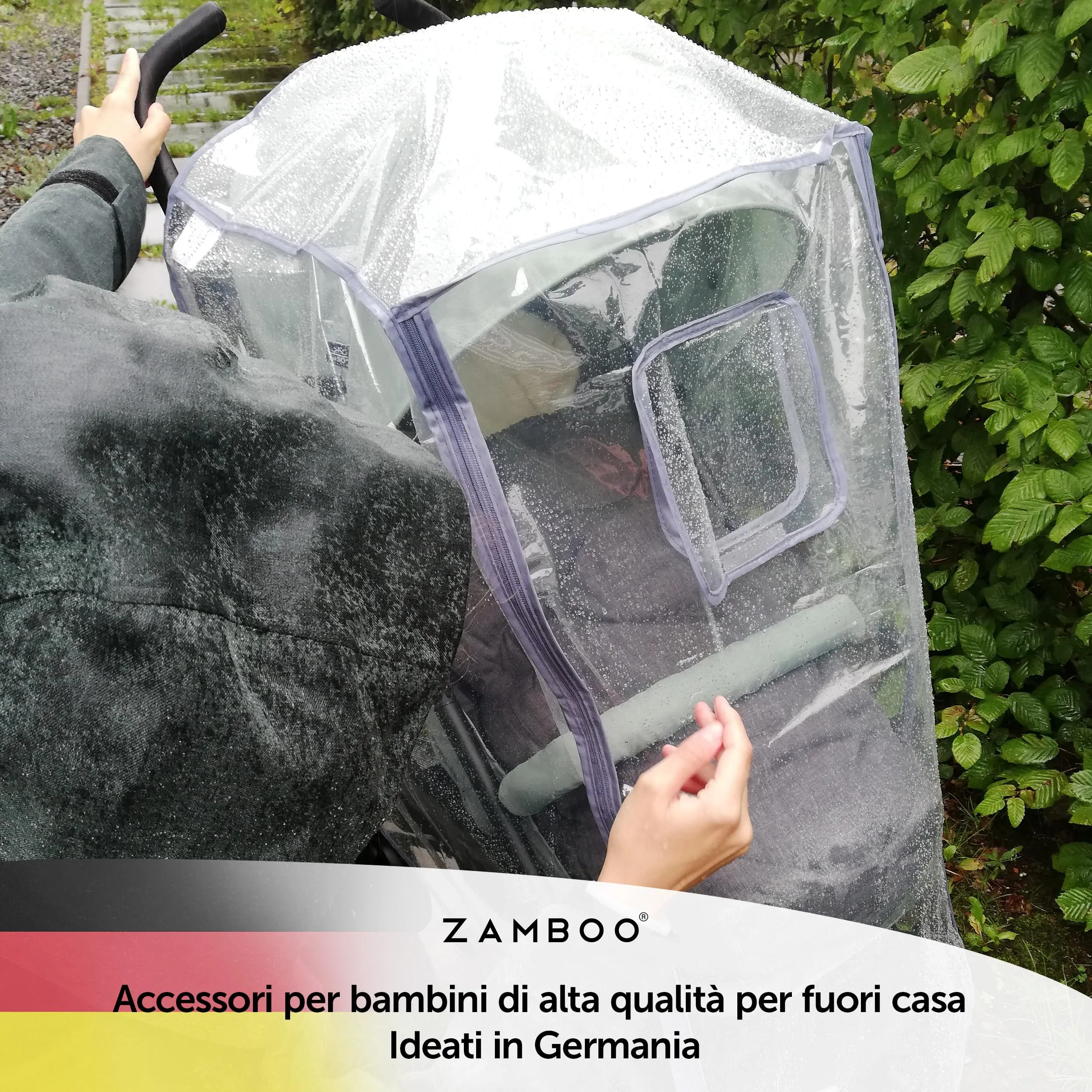 Zamboo Parapioggia Passeggino Universale - Trasparente - immagine 8