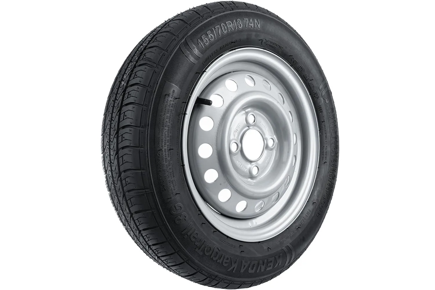 UNITRAILER Ruota Completa per Rimorchio Leggero 155/70 R13 74N, Portata 375 kg, Cerchio in Acciaio 4Jx13 H2 4x115 ET0, Pneumatico Kenda KargoTrail 3G - immagine 2