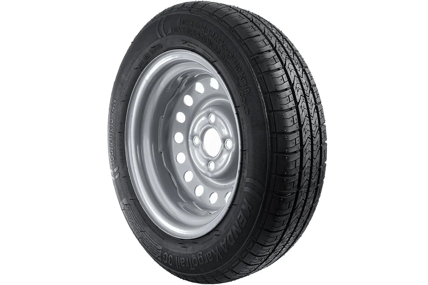 UNITRAILER Ruota Completa per Rimorchio Leggero 155/70 R13 74N, Portata 375 kg, Cerchio in Acciaio 4Jx13 H2 4x115 ET0, Pneumatico Kenda KargoTrail 3G - immagine 4