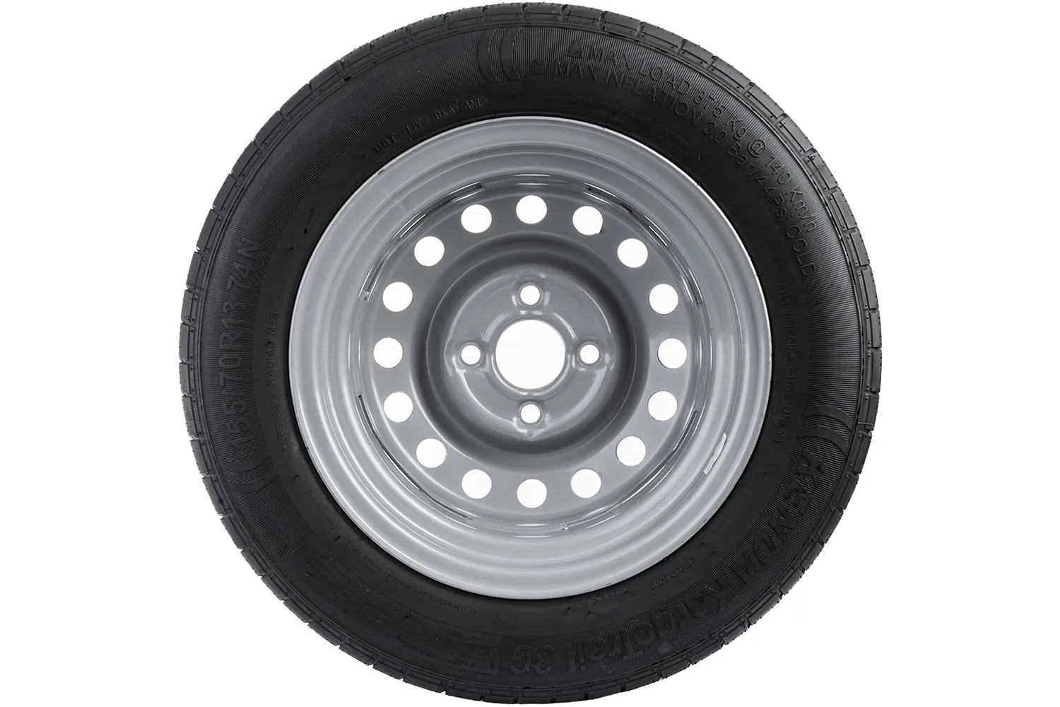 UNITRAILER Ruota Completa per Rimorchio Leggero 155/70 R13 74N, Portata 375 kg, Cerchio in Acciaio 4Jx13 H2 4x115 ET0, Pneumatico Kenda KargoTrail 3G - immagine 5