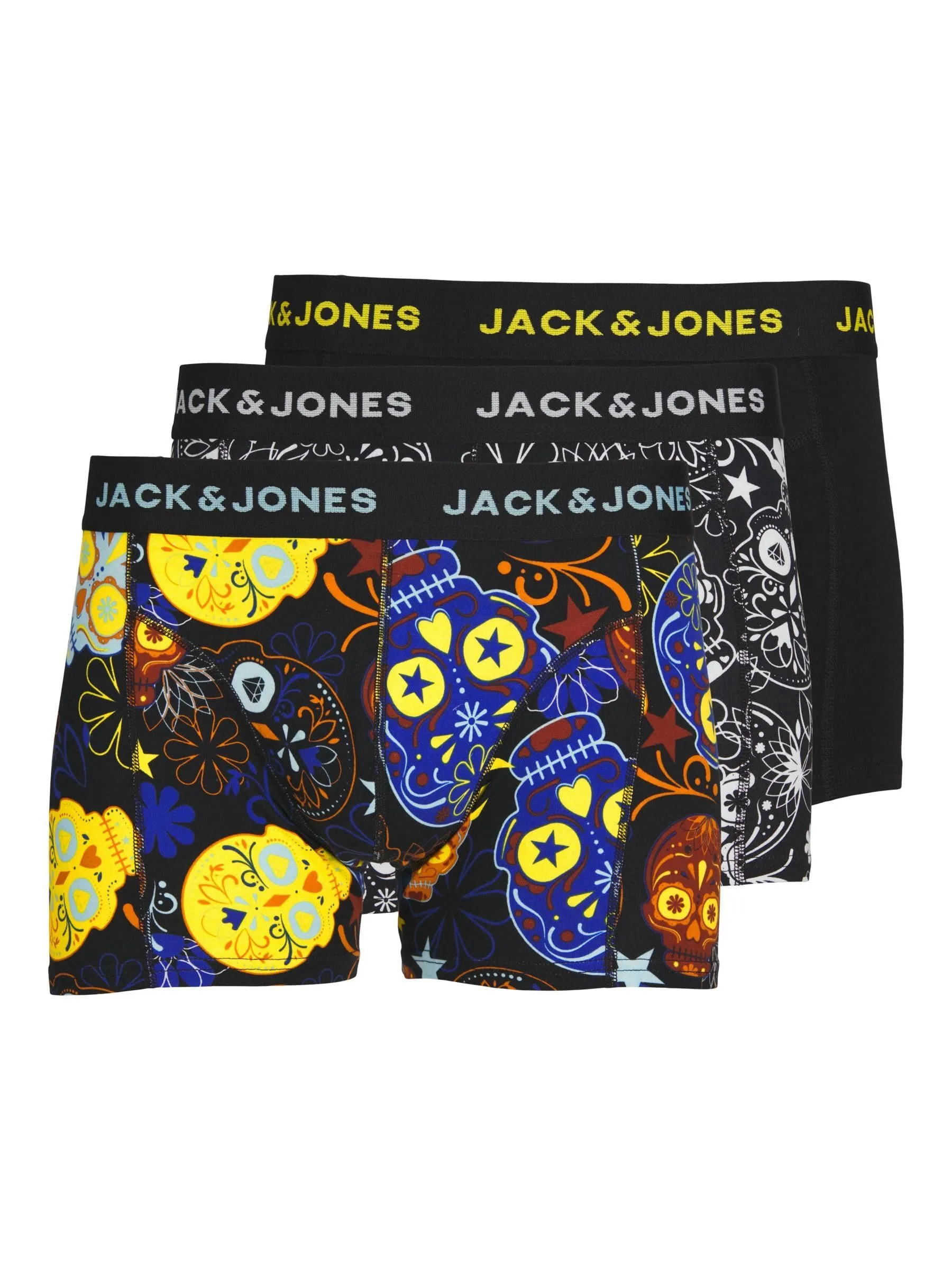 Jack & Jones Jacsugar Skull Trunks 3 Pack - Black - immagine 1