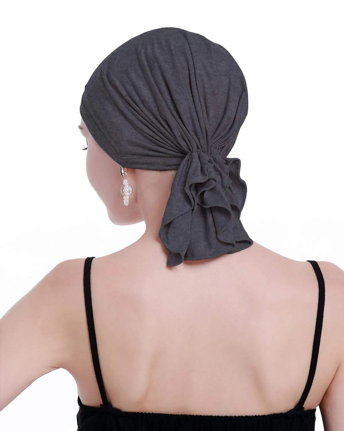 osvyo Copricapo in bambù per chemioterapia da donna, Turbante Grigio Flecking Scuro, Taglia unica - immagine 6