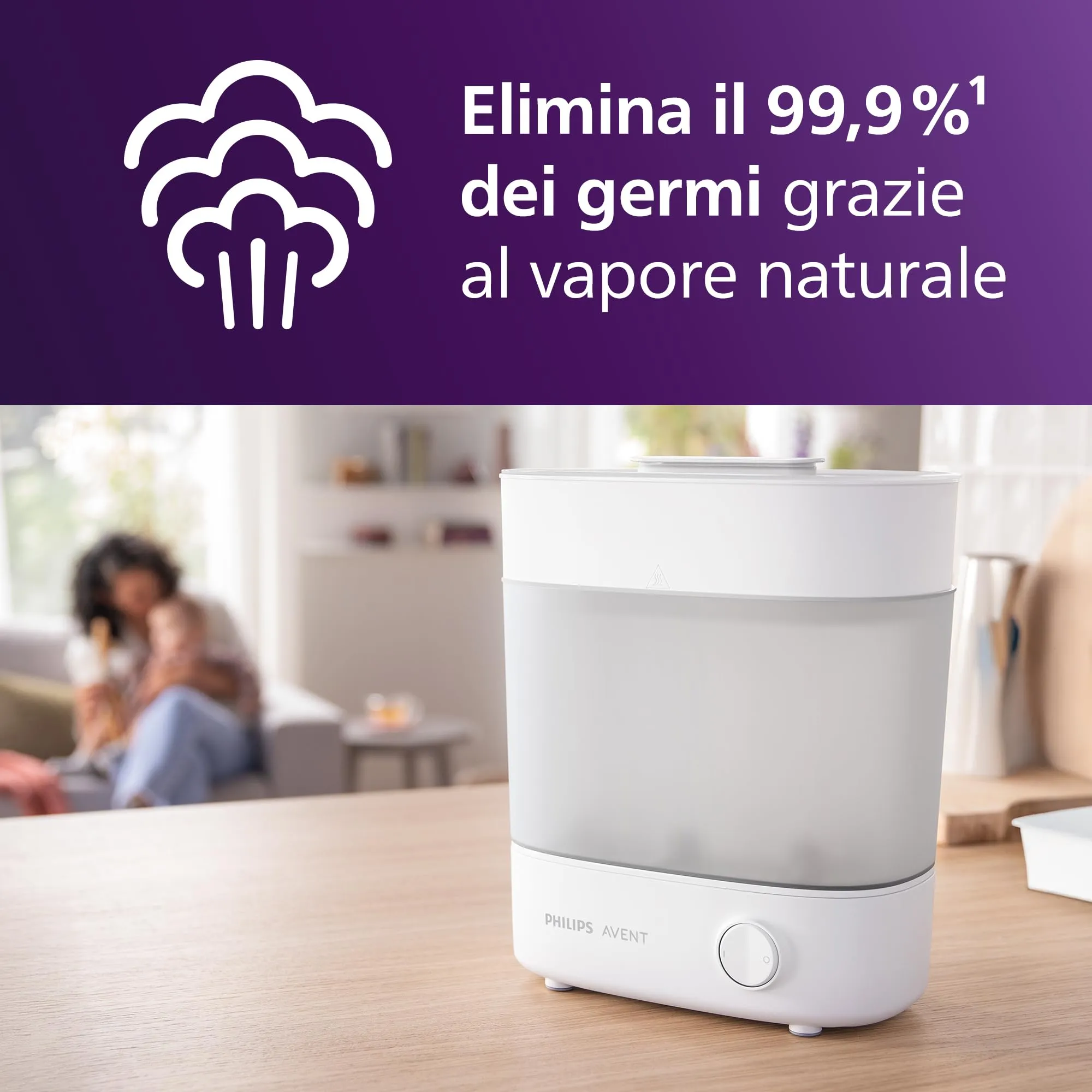 Philips Avent Esterilizador de Botellas Eléctrico a Vapor SCF291/00, Blanco - immagine 2