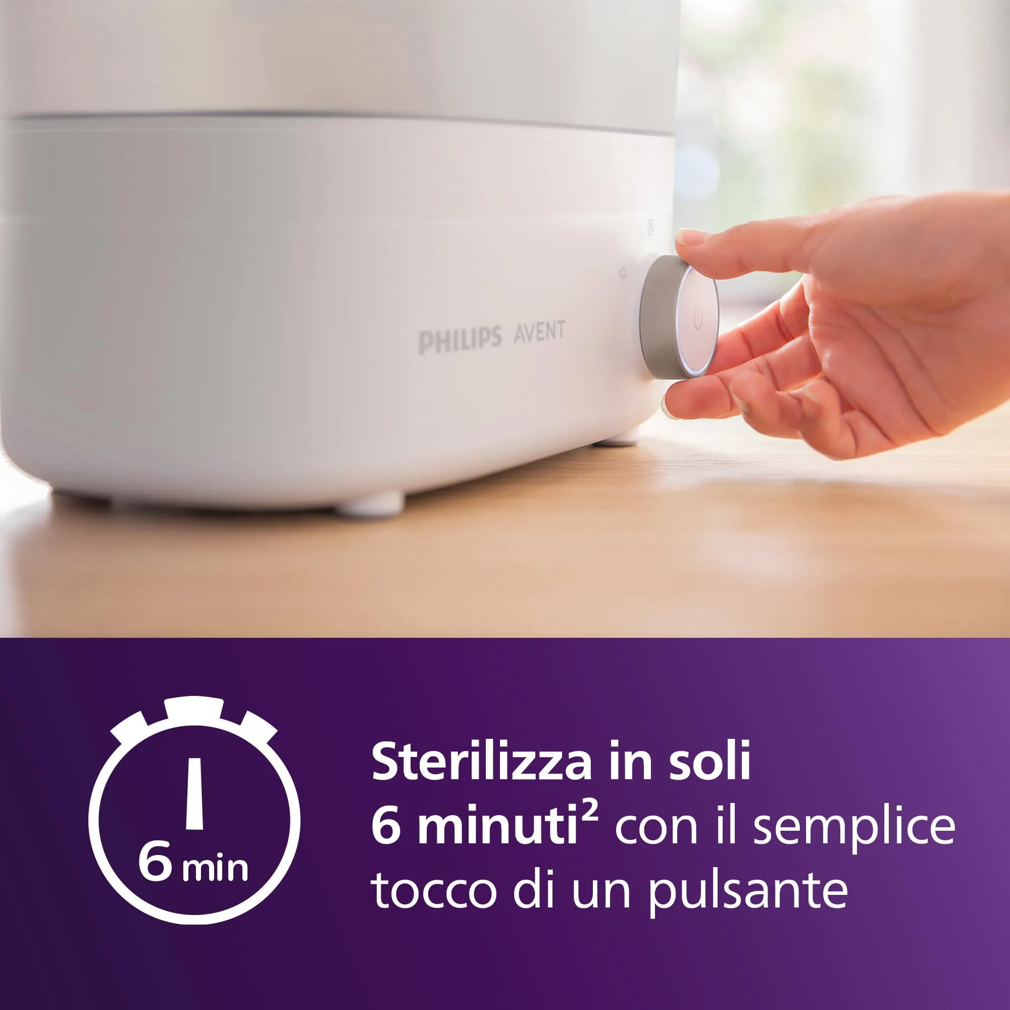 Philips Avent Esterilizador de Botellas Eléctrico a Vapor SCF291/00, Blanco - immagine 3