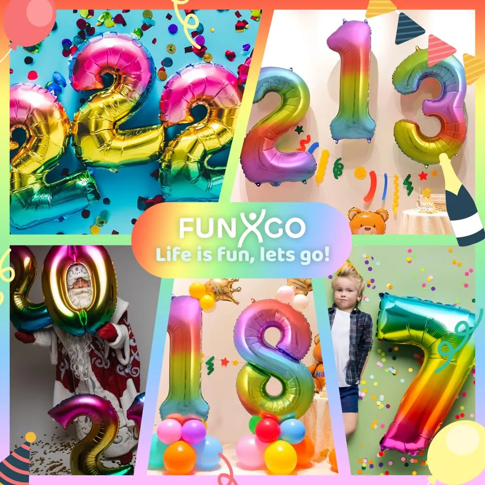 FUNXGO Palloncino Numero 4 Multicolore - immagine 5
