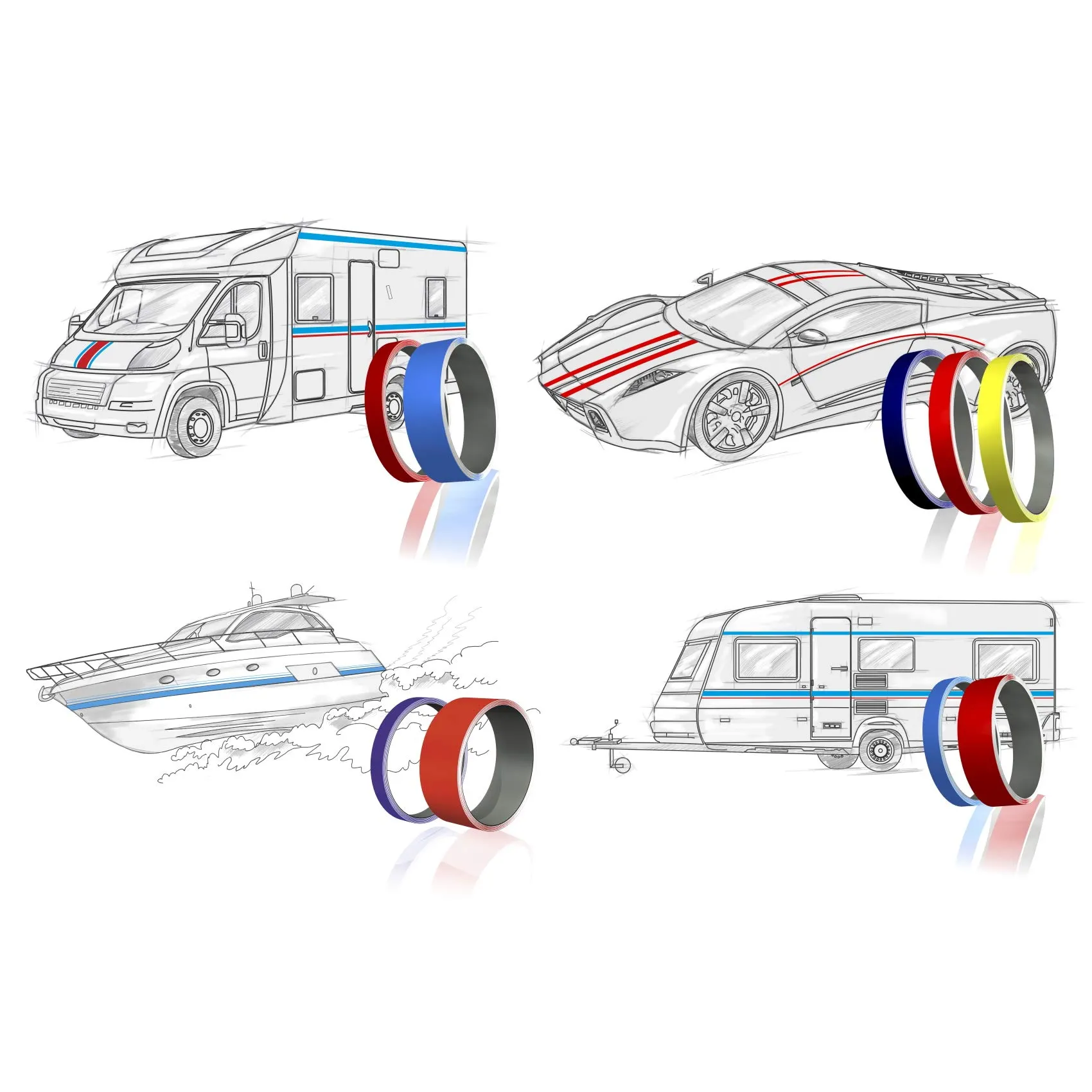 Finest Folia Strisce Adhesive Decorative 10m (20mm, Giallo) - immagine 5