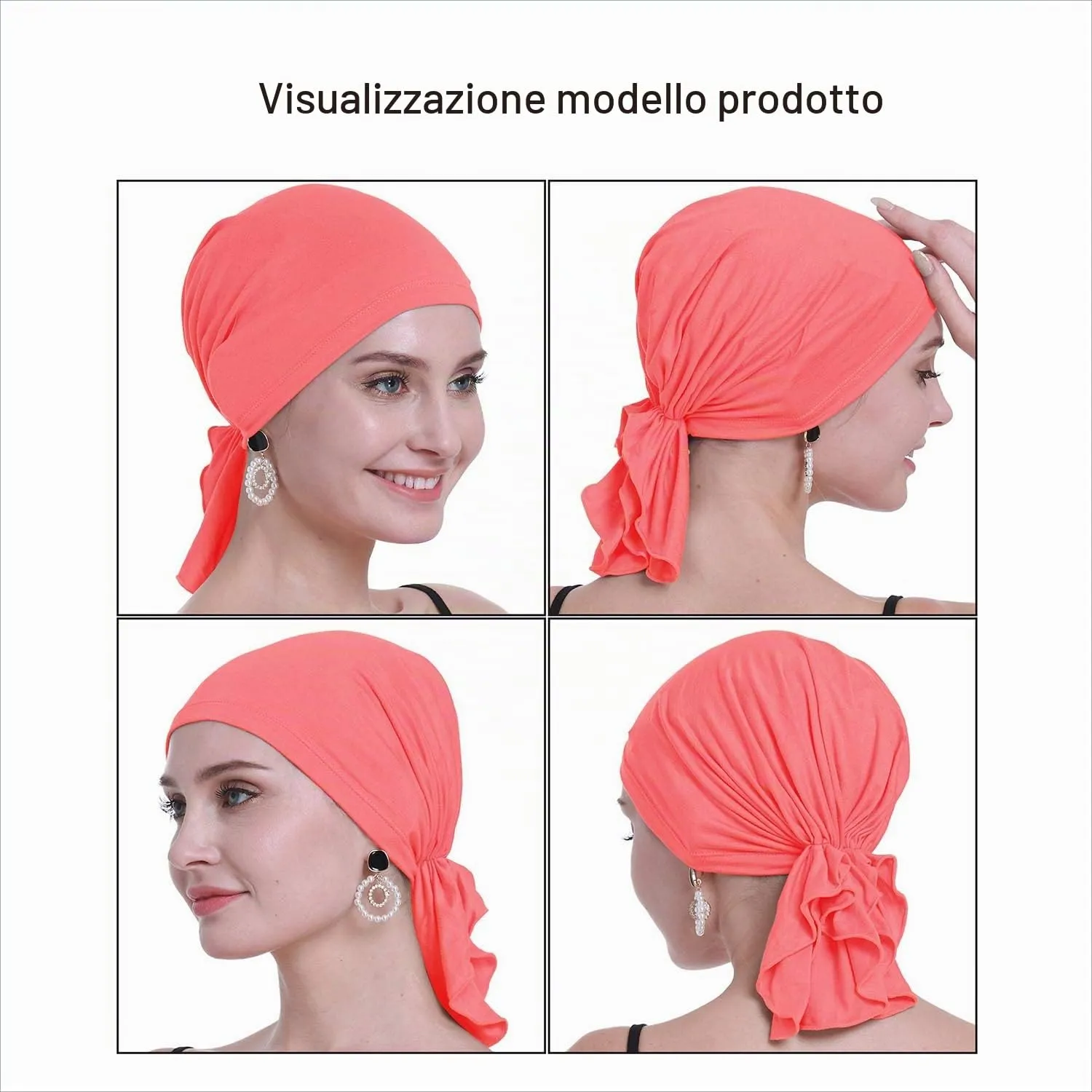 osvyo Copricapo in bambù per chemioterapia da donna, Rosa Medio, Taglia unica - immagine 2