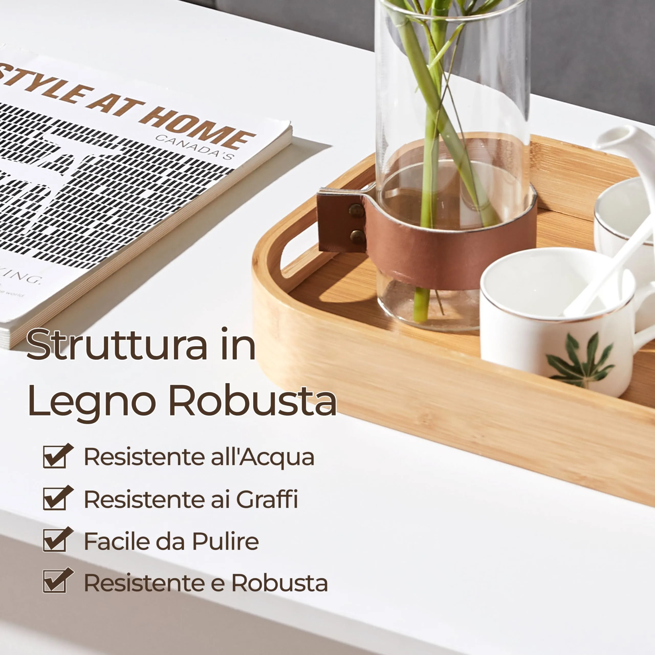 Yaheetech Tavolino da Caffè Sollevabile, 98 x 50 x 42-56 cm, Bianco - immagine 7