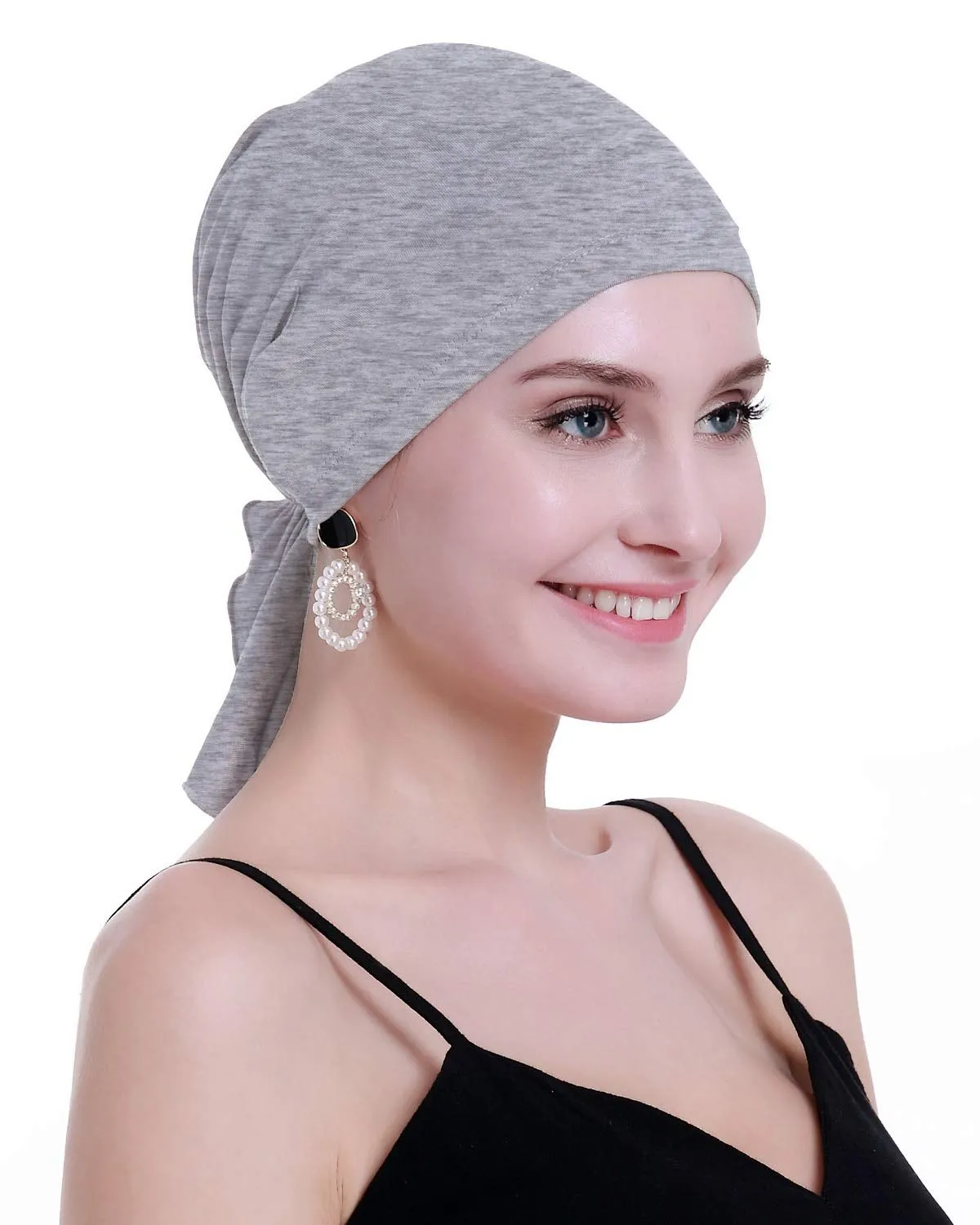 osvyo Copricapo in bambù per chemioterapia da donna, Grigio Flecking Chiaro, Taglia unica - immagine 1