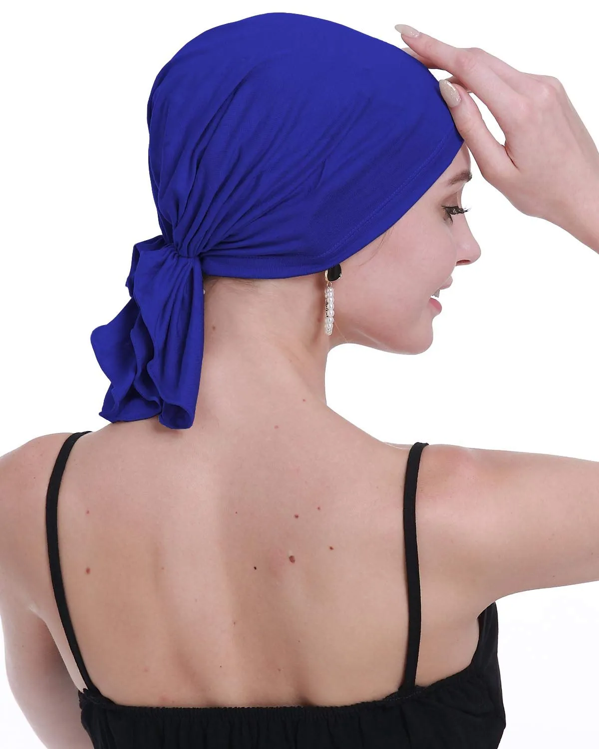 osvyo Copricapo in Bambù per Chemioterapia Donna, Blu Cobalto, Taglia Unica - immagine 6