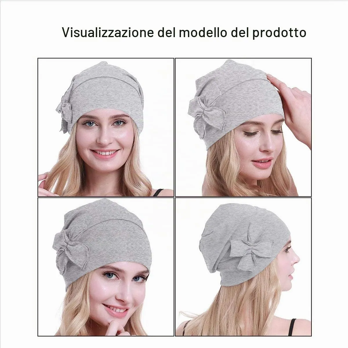 osvyo Copricapo da donna in cotone per chemioterapia, Taglia unica - immagine 2