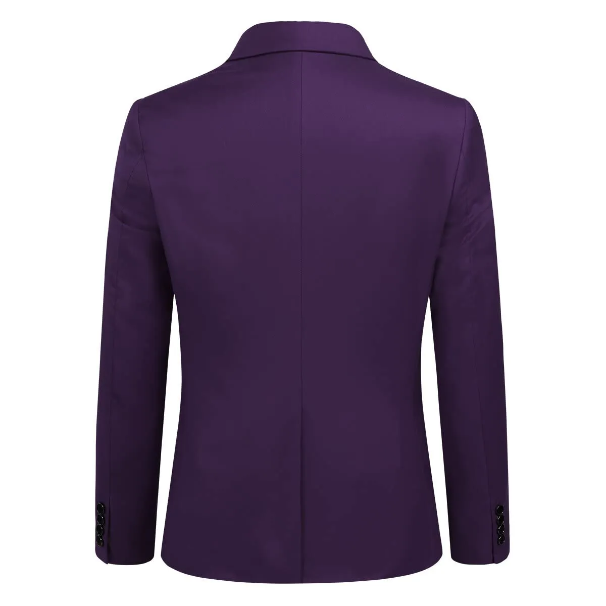 YOUTHUP Abito Uomo 3 Pezzi Slim Fit Blazer Gilet Pantaloni Viola - immagine 3