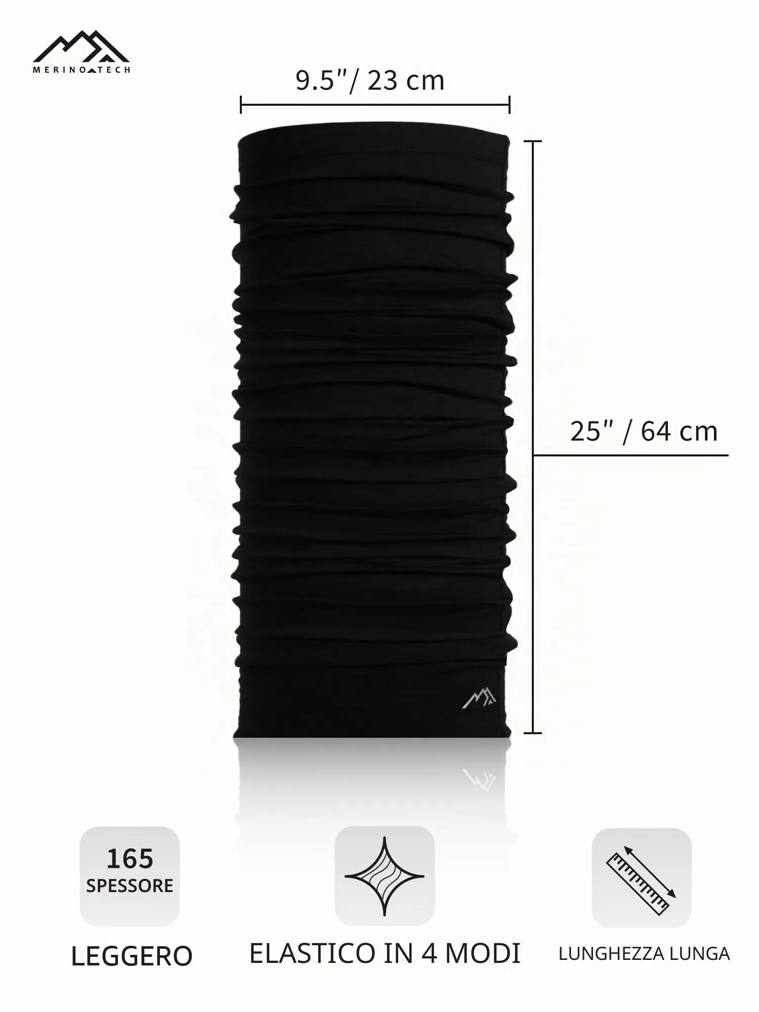 Merino.tech Scaldacollo Lana Merino - Grey Shades - immagine 4