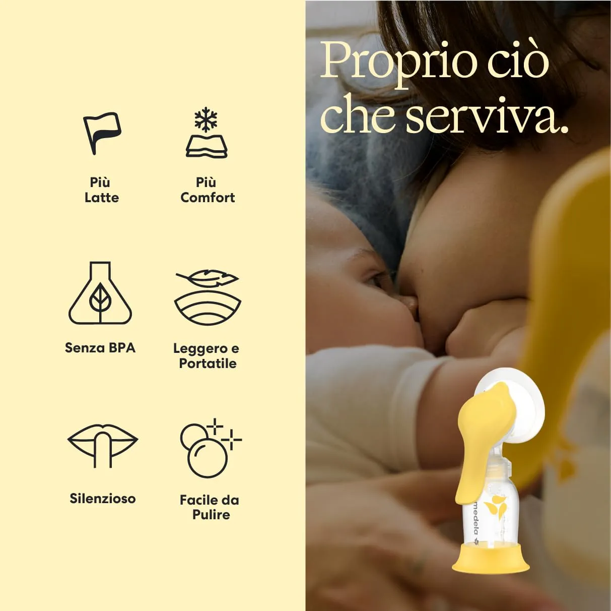 Medela Harmony Tiralatte Manuale Singolo con Coppe PersonalFit Flex e tecnologia 2-Phase Expression - immagine 3