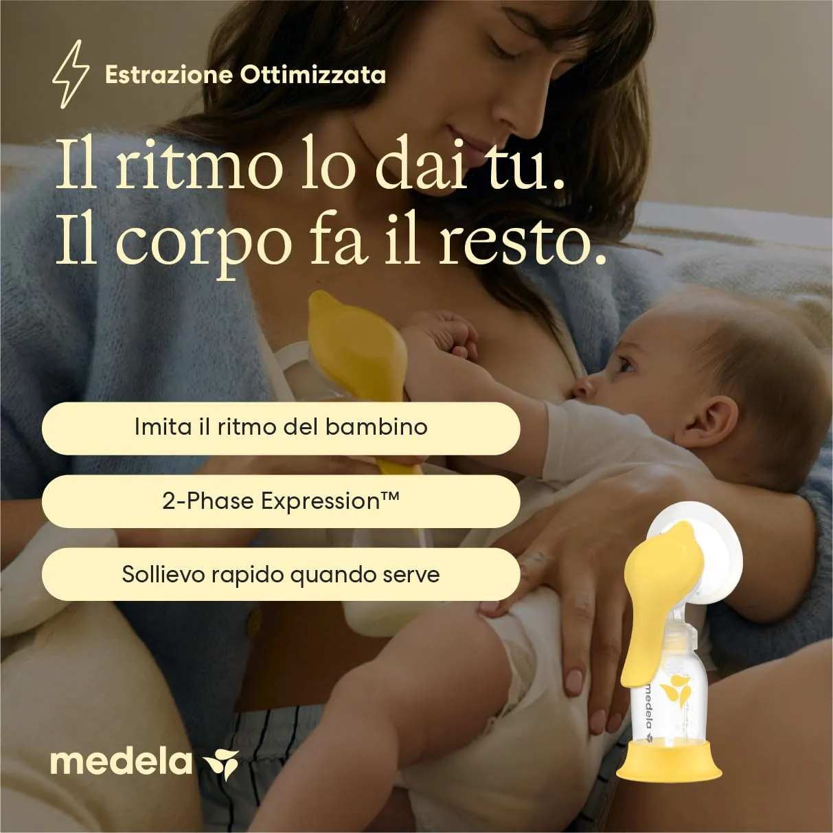 Medela Harmony Tiralatte Manuale Singolo con Coppe PersonalFit Flex e tecnologia 2-Phase Expression - immagine 4