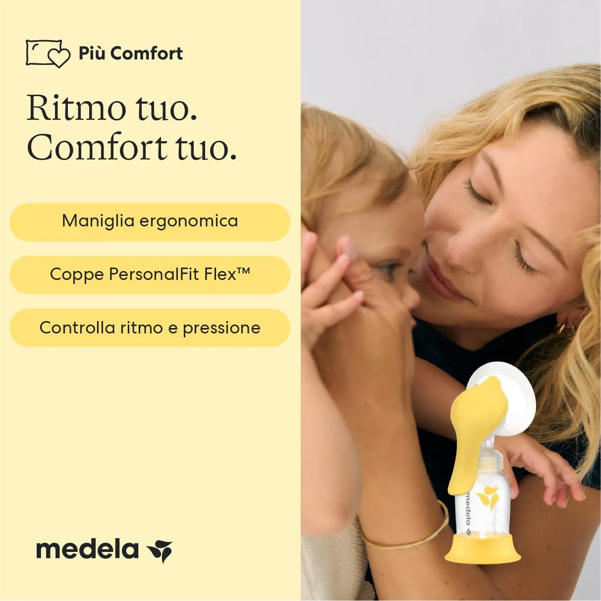 Medela Harmony Tiralatte Manuale Singolo con Coppe PersonalFit Flex e tecnologia 2-Phase Expression - immagine 5