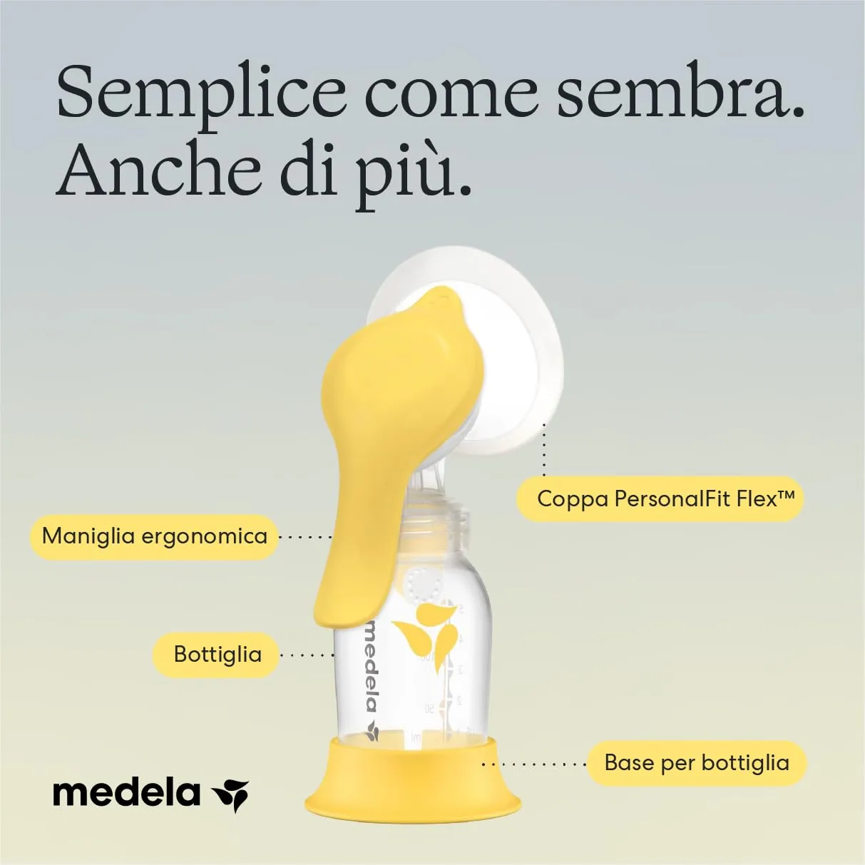 Medela Harmony Tiralatte Manuale Singolo con Coppe PersonalFit Flex e tecnologia 2-Phase Expression - immagine 8