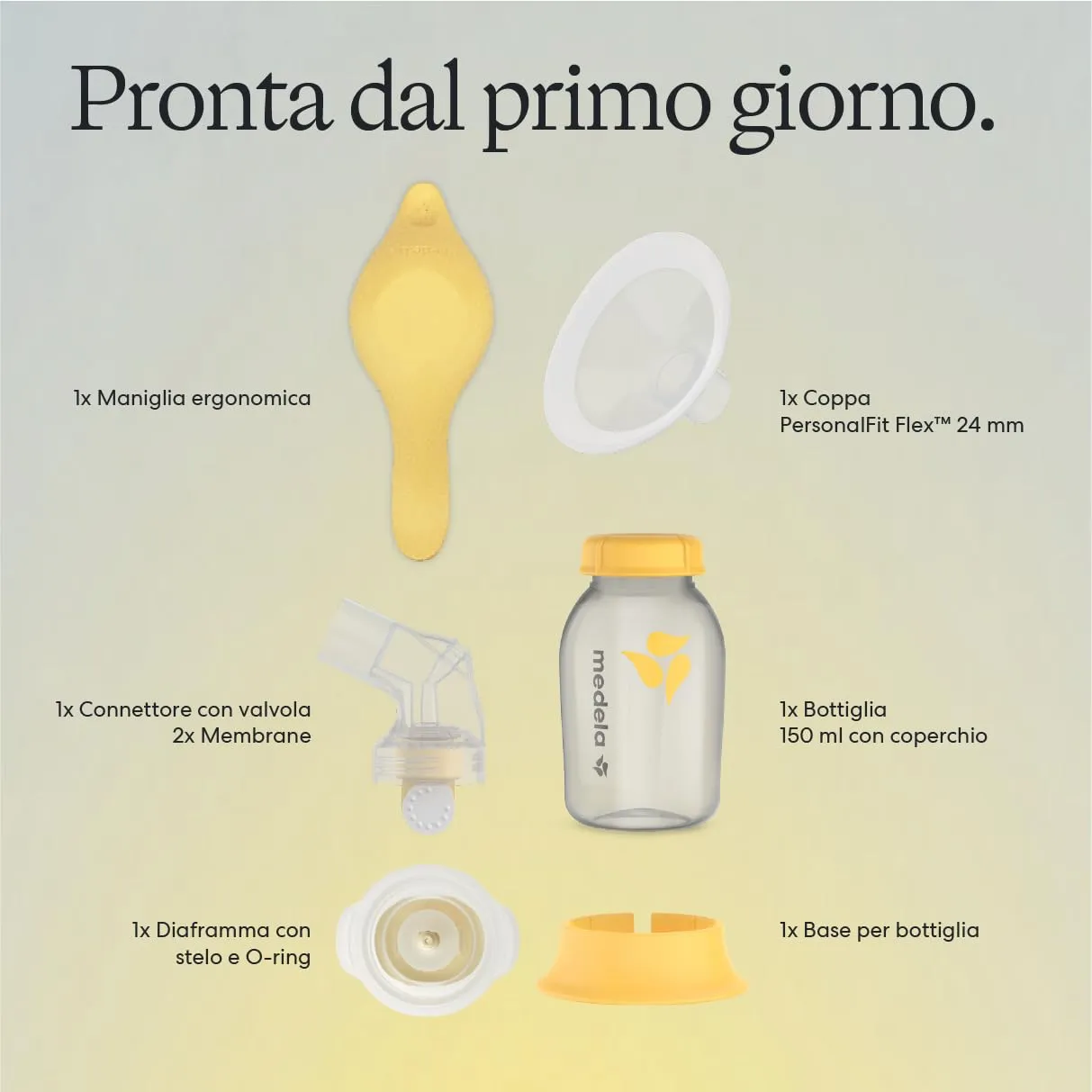 Medela Harmony Tiralatte Manuale Singolo con Coppe PersonalFit Flex e tecnologia 2-Phase Expression - immagine 9