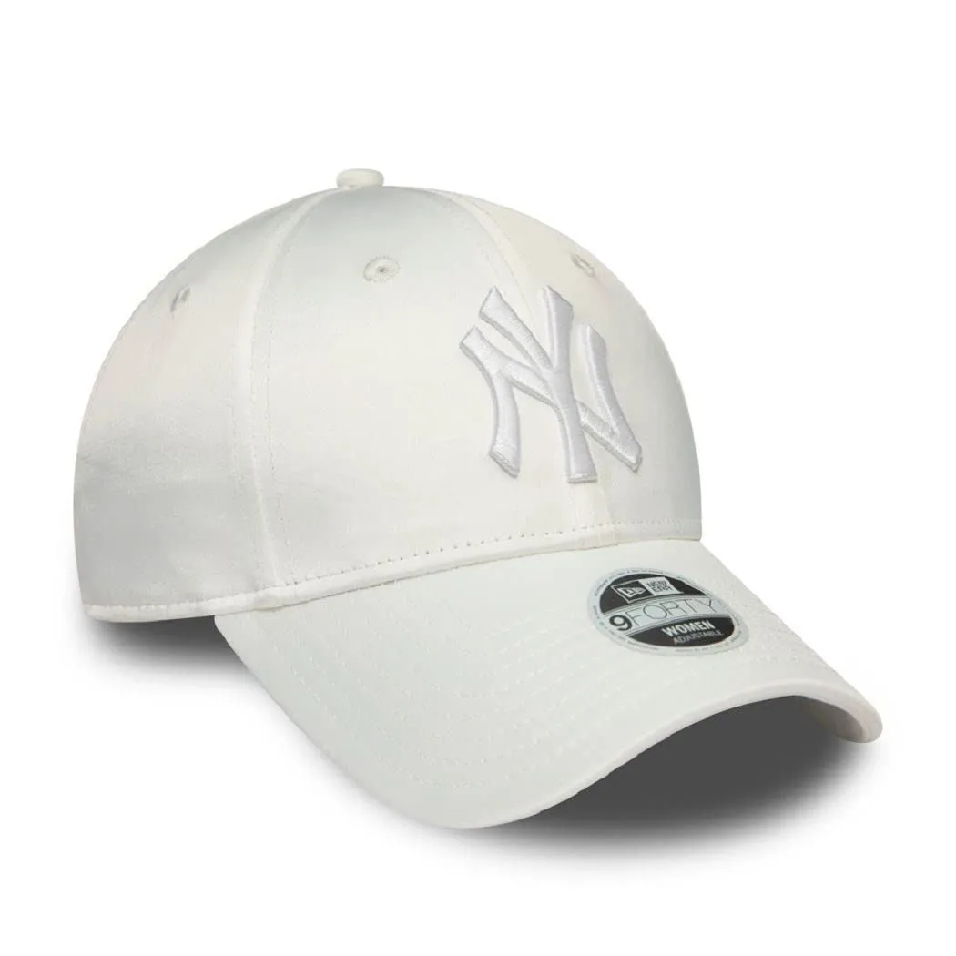 New Era New York Yankees MLB 9Forty Adjustable Women's Satin Cap - White - immagine 4