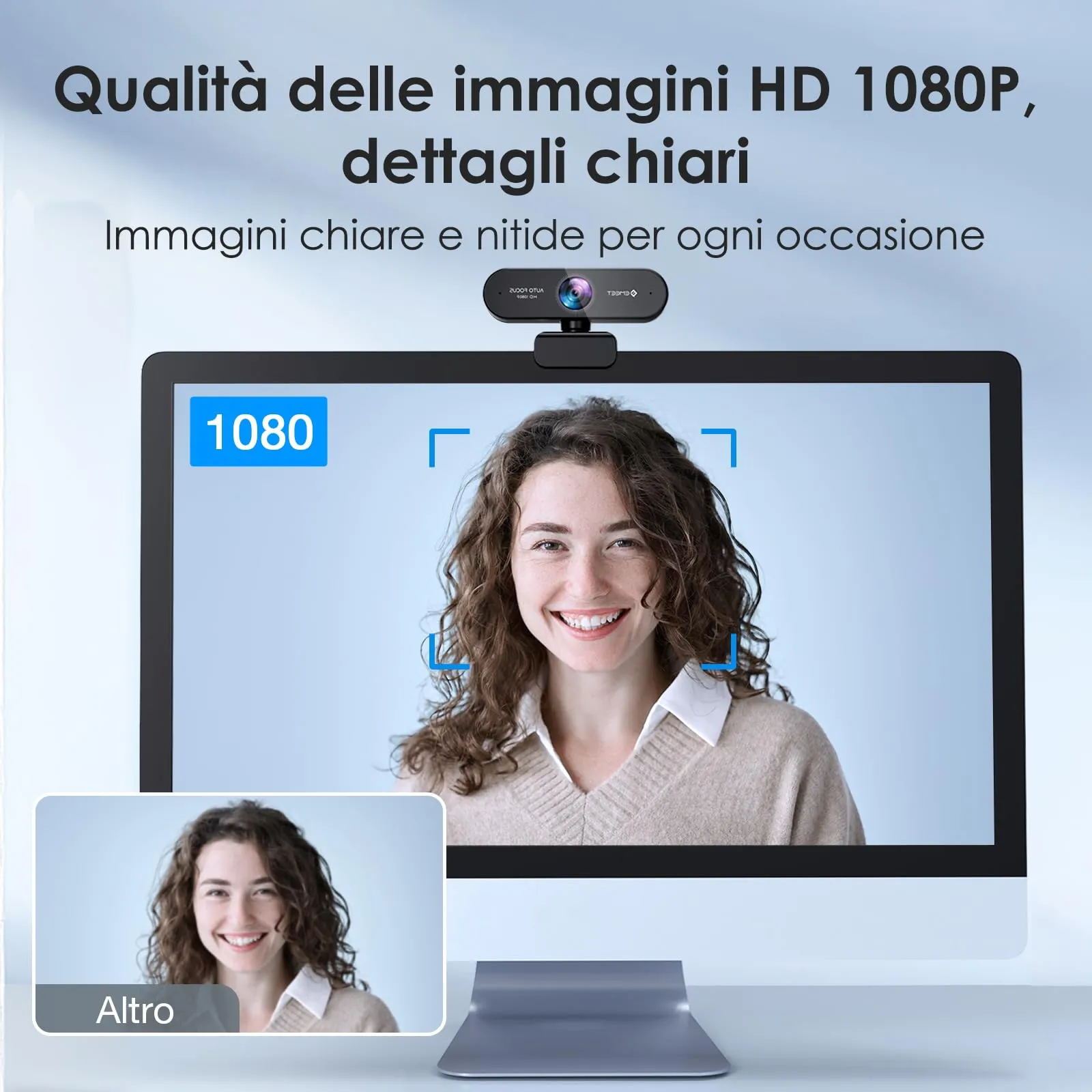 EMEET NOVA Webcam 1080P Full HD, Autofocus, 73° Wide Angle, Dual Microphones, Noise Reduction, Light Correction for PC, Linux, Mac OS - immagine 3