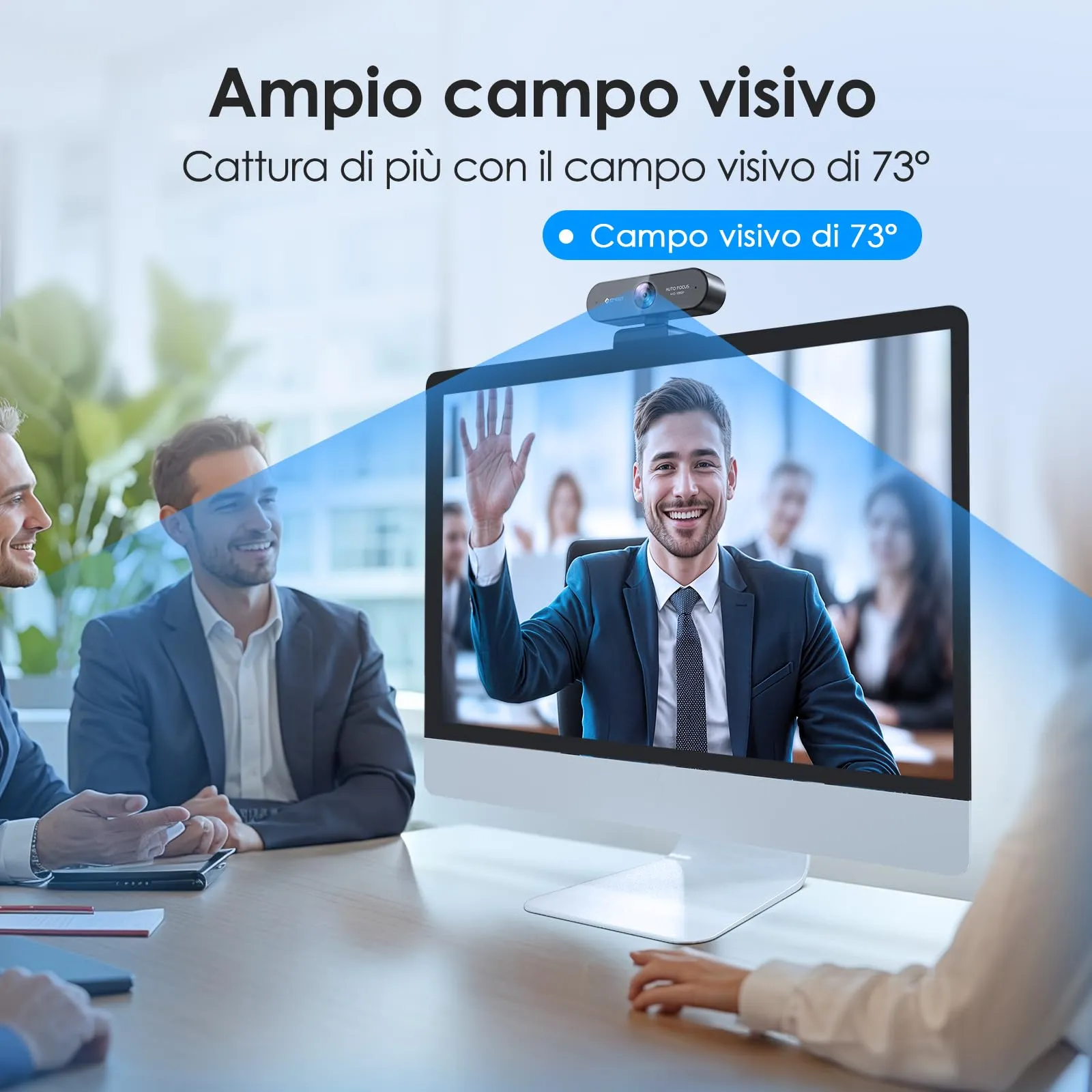 EMEET NOVA Webcam 1080P Full HD, Autofocus, 73° Wide Angle, Dual Microphones, Noise Reduction, Light Correction for PC, Linux, Mac OS - immagine 7
