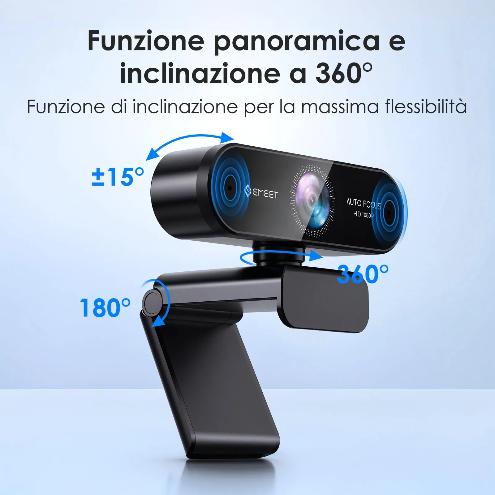 EMEET NOVA Webcam 1080P Full HD, Autofocus, 73° Wide Angle, Dual Microphones, Noise Reduction, Light Correction for PC, Linux, Mac OS - immagine 8