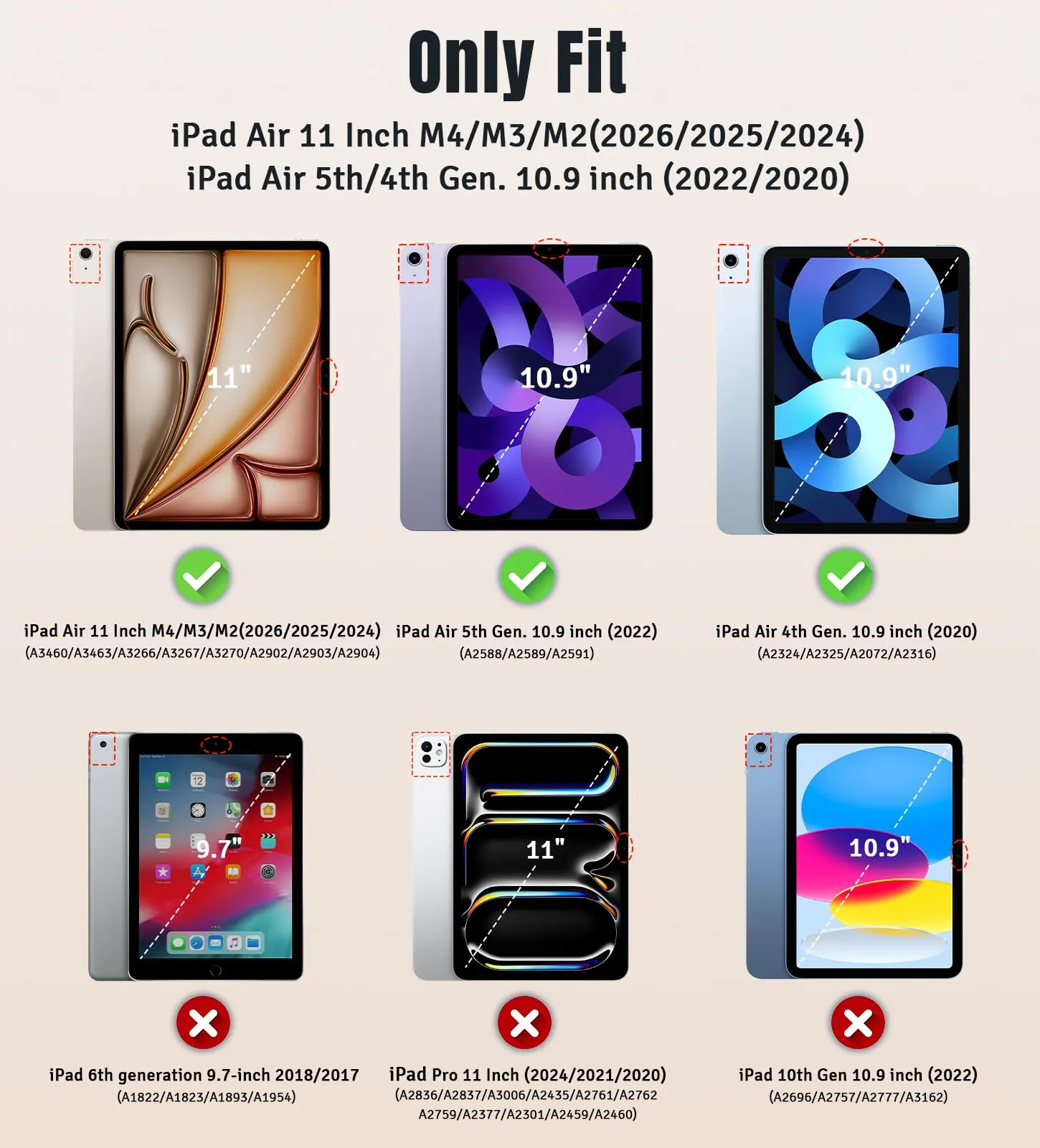 TiMOVO Cover per iPad Air 11" M4/M3/M2, Air 5a/4a Gen 10.9", Nero - immagine 2