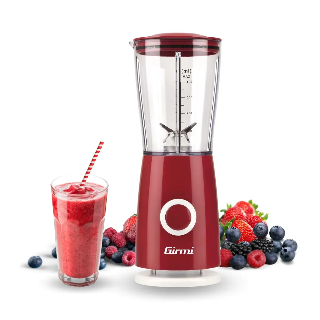 Girmi FR03 Frullatore Elettrico, 170W, 4 Lame in Acciaio Inox, 400 ml, Rosso - immagine 2