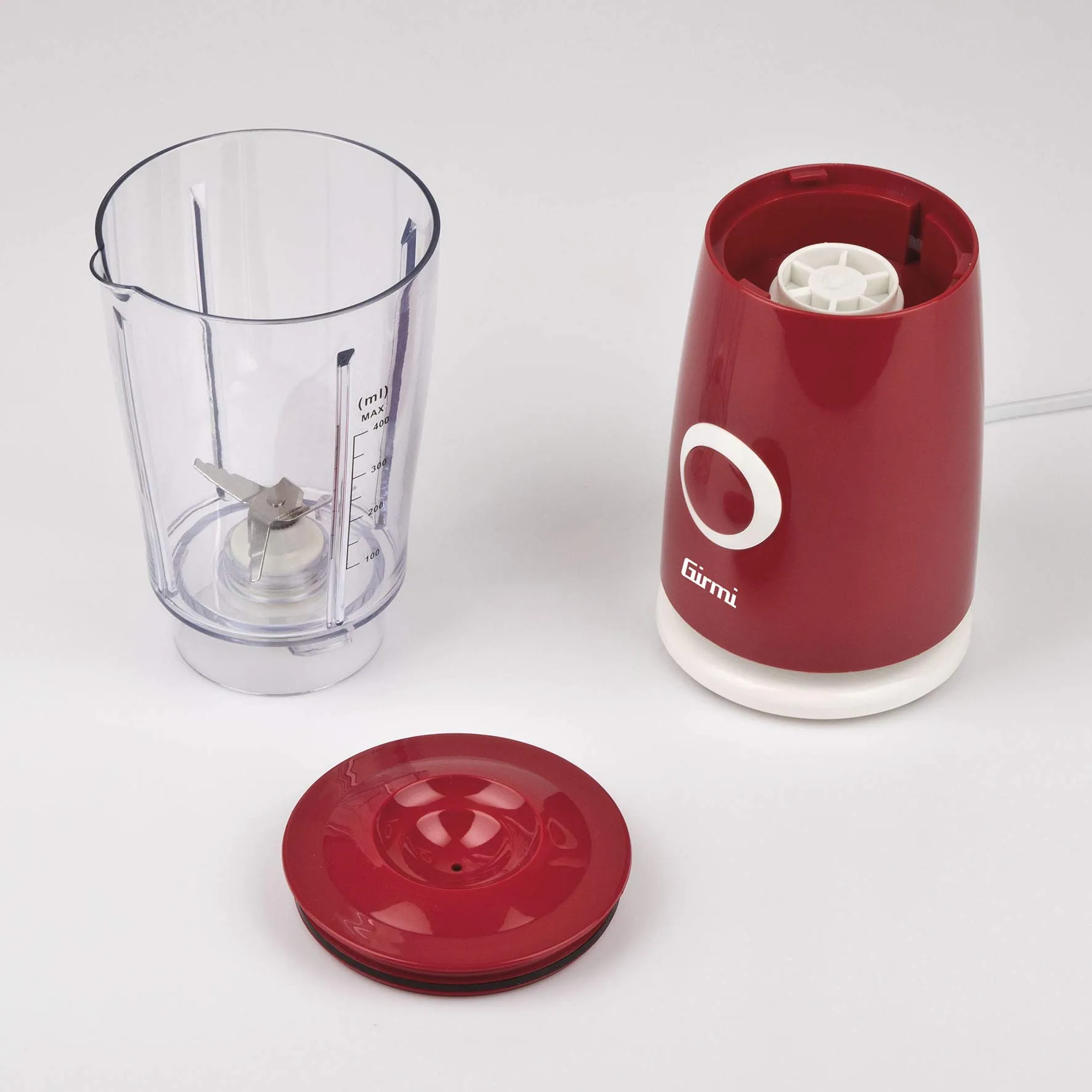 Girmi FR03 Frullatore Elettrico, 170W, 4 Lame in Acciaio Inox, 400 ml, Rosso - immagine 5