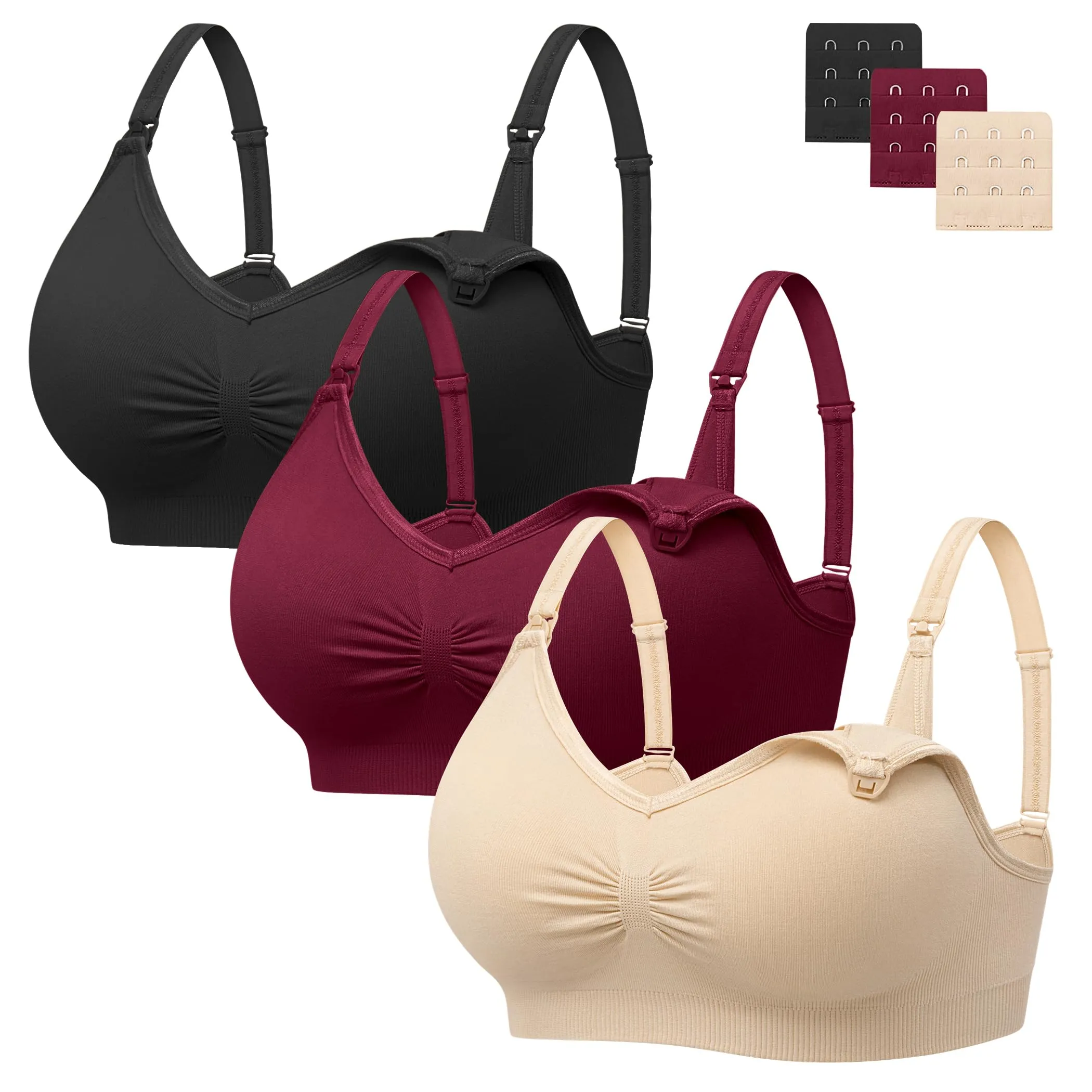 HBselect Set di 3 Reggiseni per Allattamento con Estensioni - immagine 1