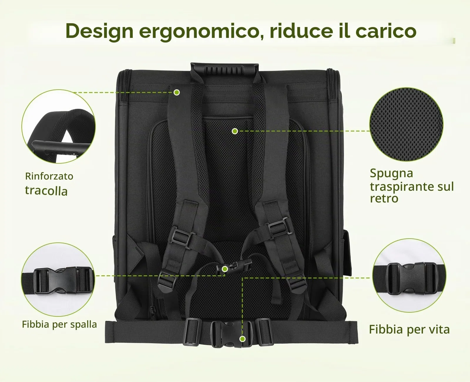 Pecute Zaino per Cani e Gatti Estensibile, Trasportino Portatile PSM-06M - immagine 7