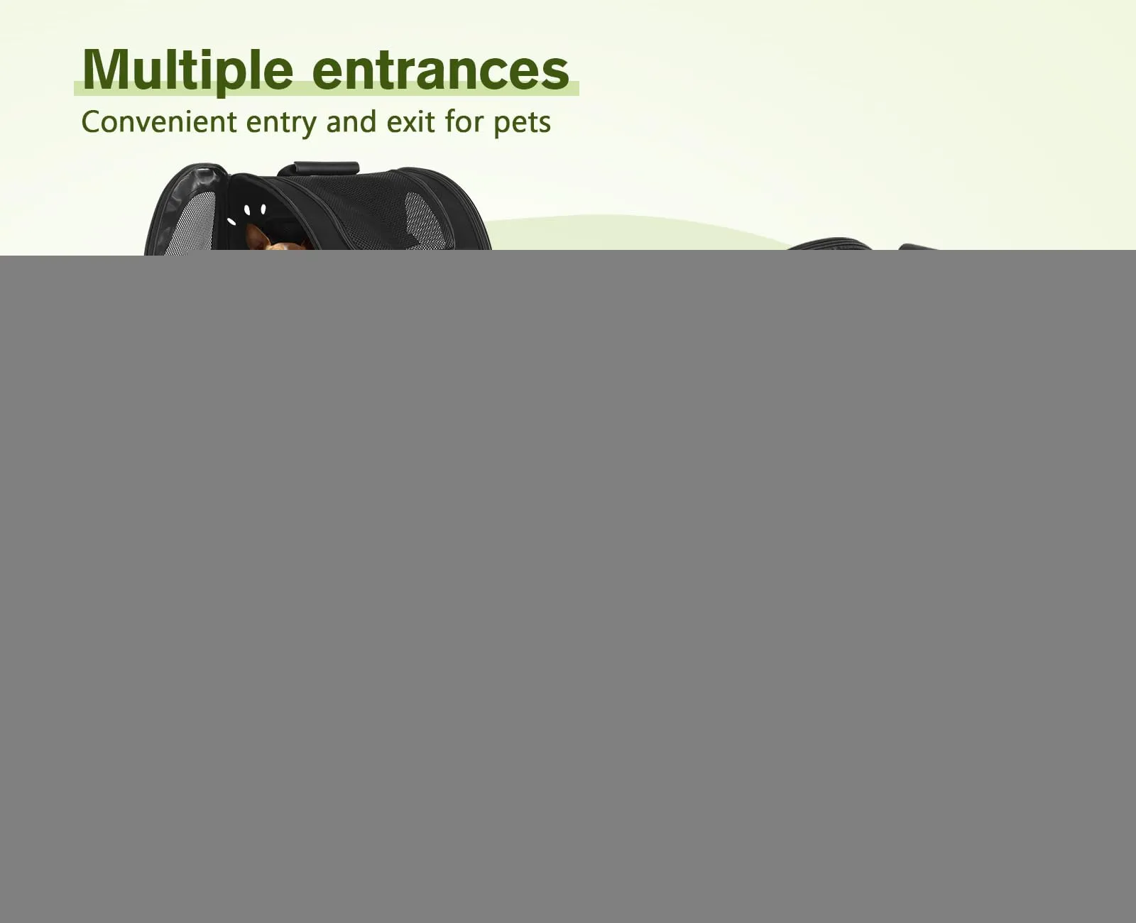 Pecute Zaino per Cani e Gatti Estensibile, Trasportino Portatile PSM-06M - immagine 8