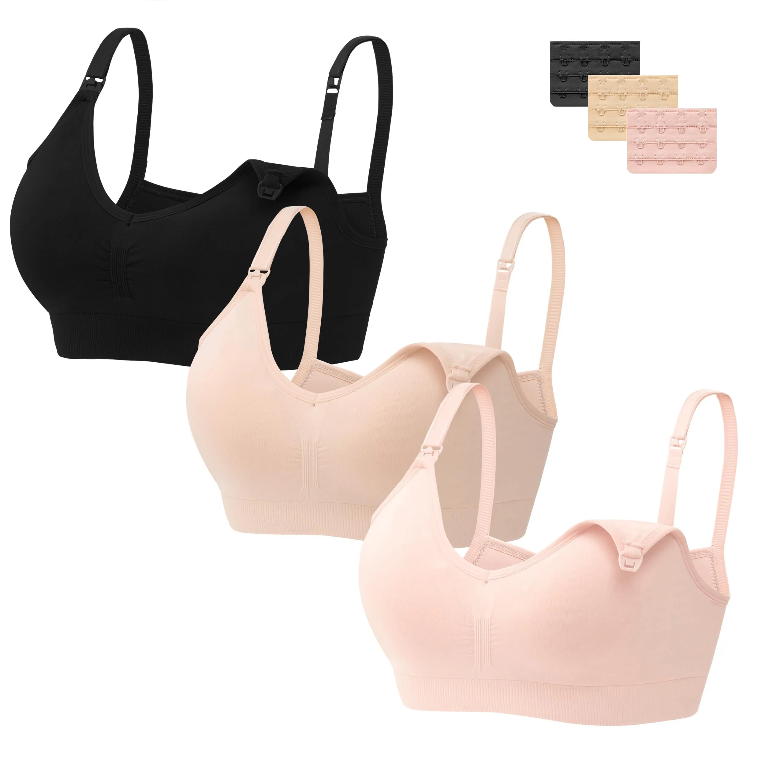 HBselect Reggiseno Allattamento con Estensione per Donna, Set da 3 Pezzi - immagine 1