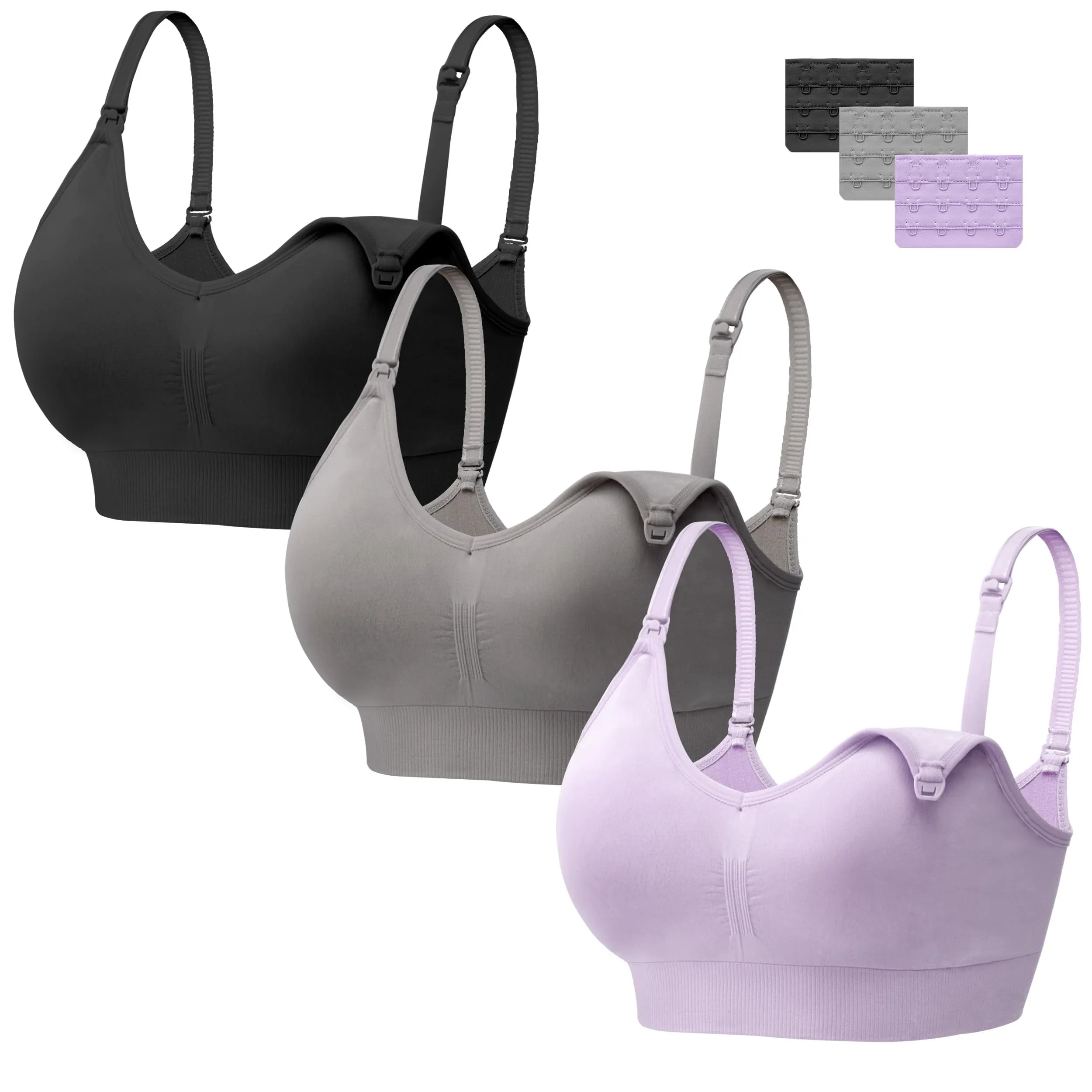 HBselect Reggiseno Allattamento con Estensione, Set da 3 pezzi - immagine 1