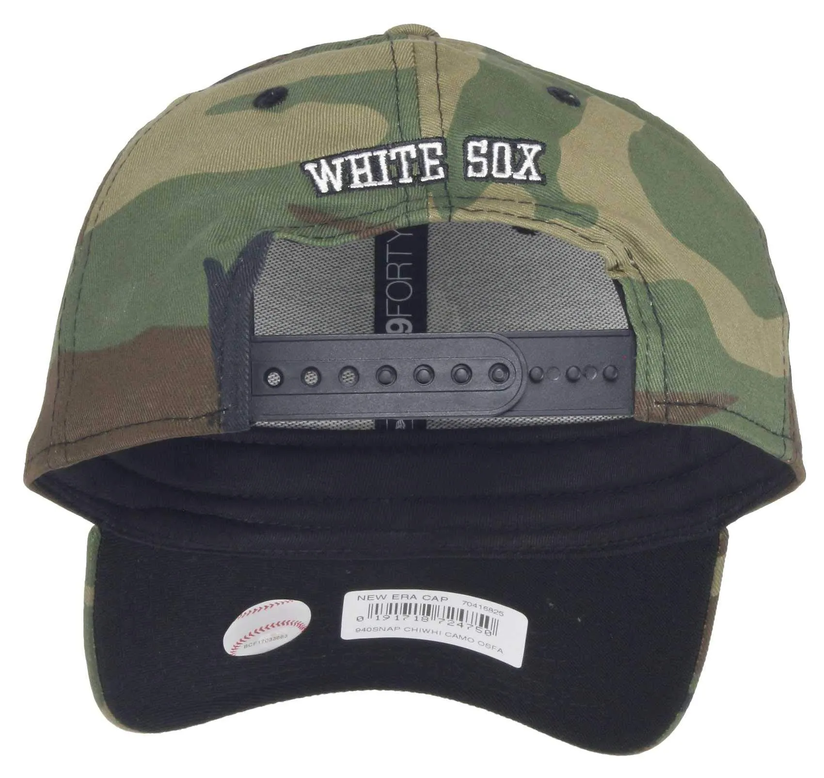 New Era Chicago White Sox 9forty Adjustable Snapback Cap MLB Essential Camo Camouflage/White - One Size - immagine 2