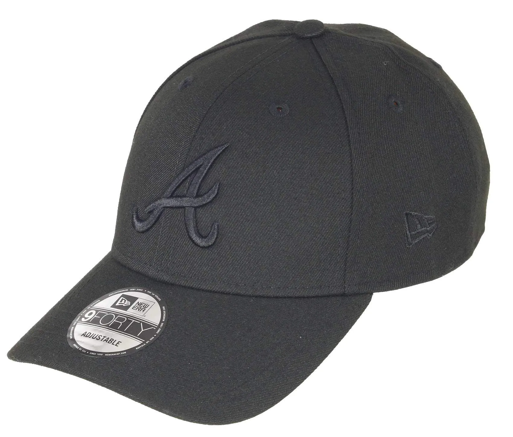 New Era Atlanta Braves 9forty Adjustable Snapback Cap MLB Essential Bob Black - One Size - immagine 1